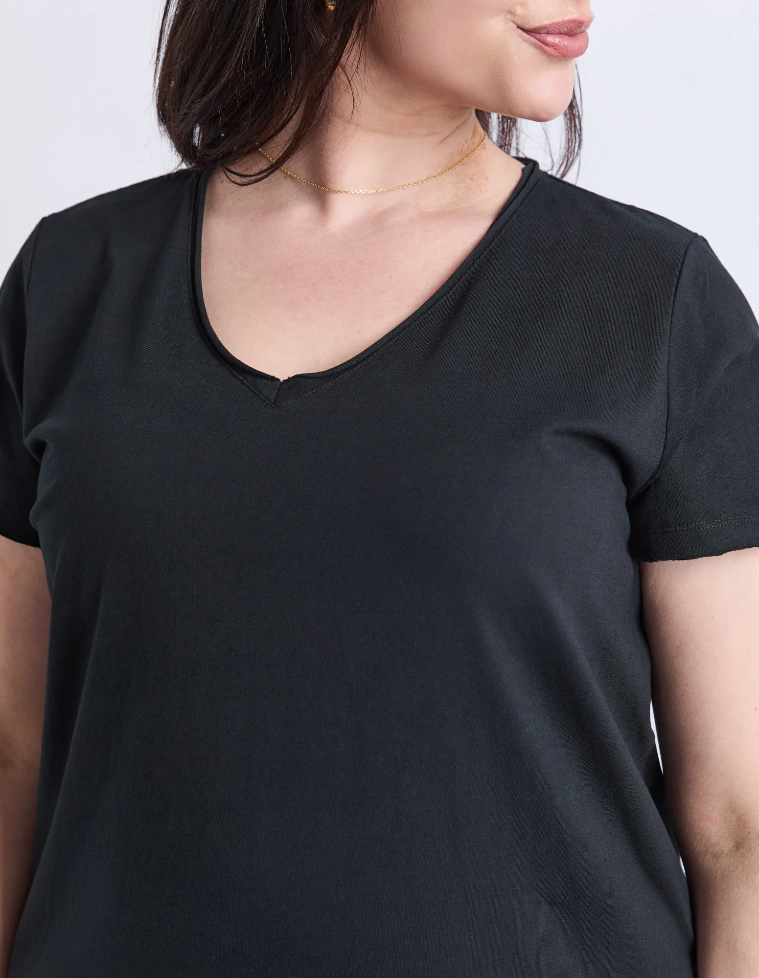 Pima Vee Dress Black - Image 11