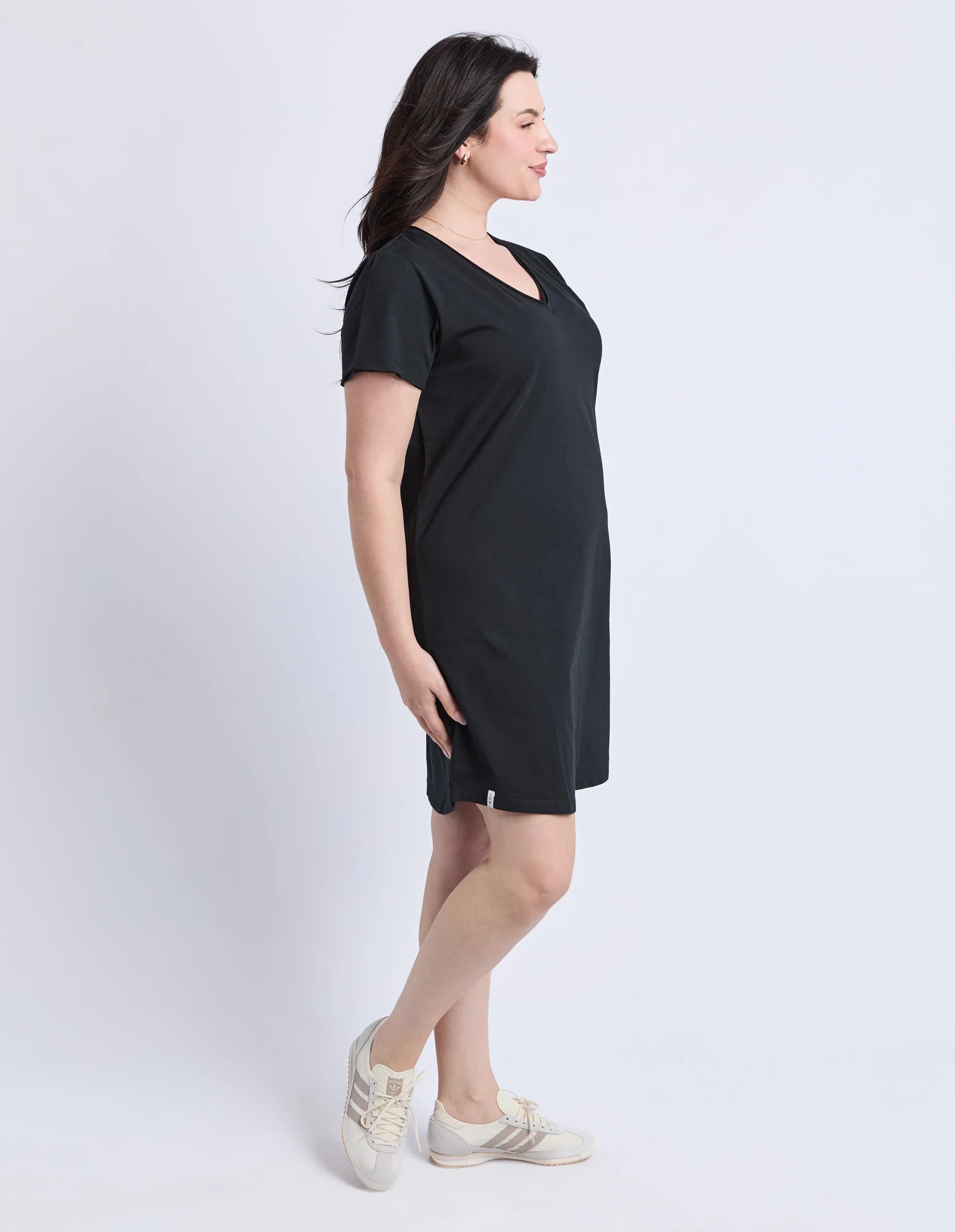 Pima Vee Dress Black - Image 12