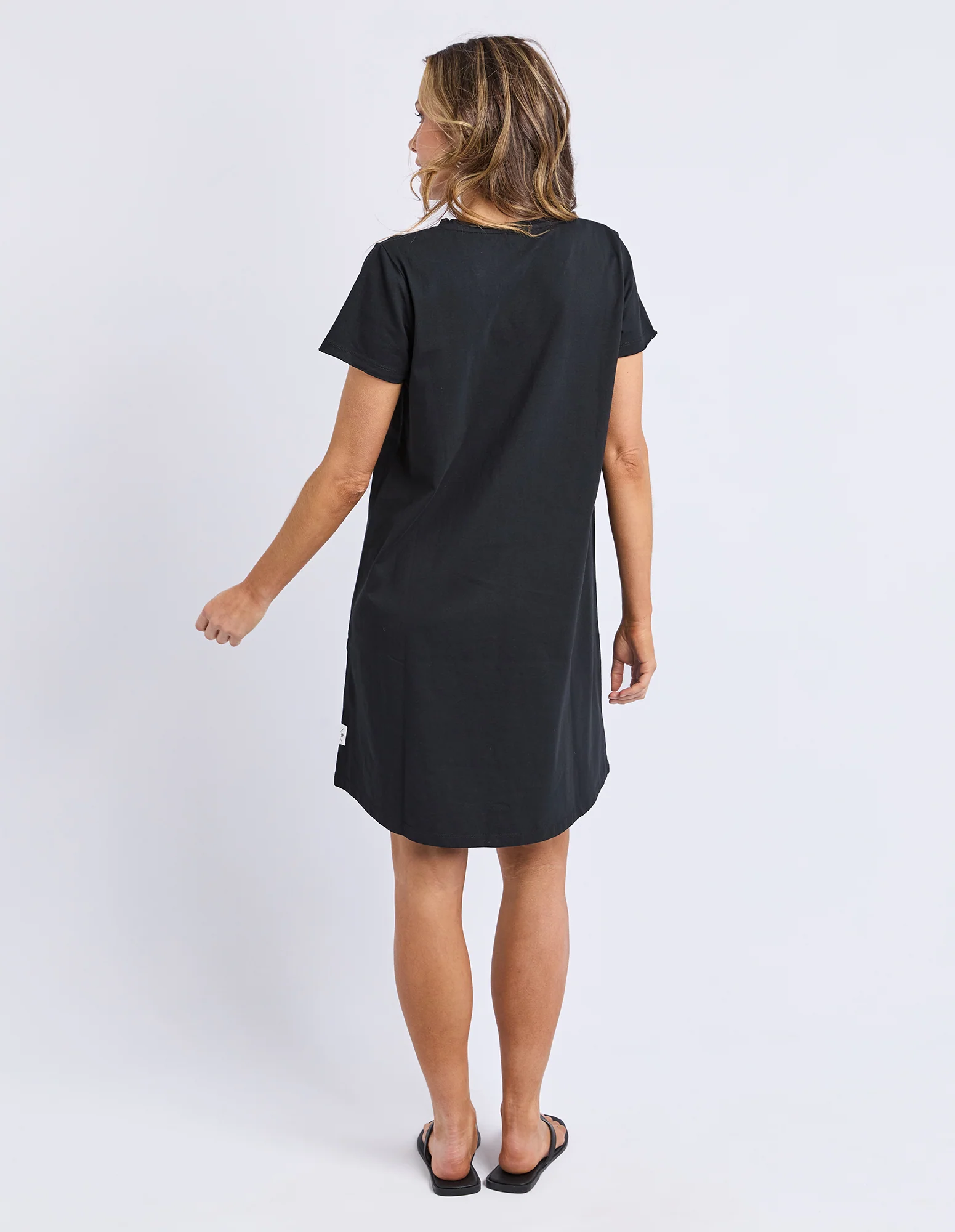 Pima Vee Dress Black - Image 3