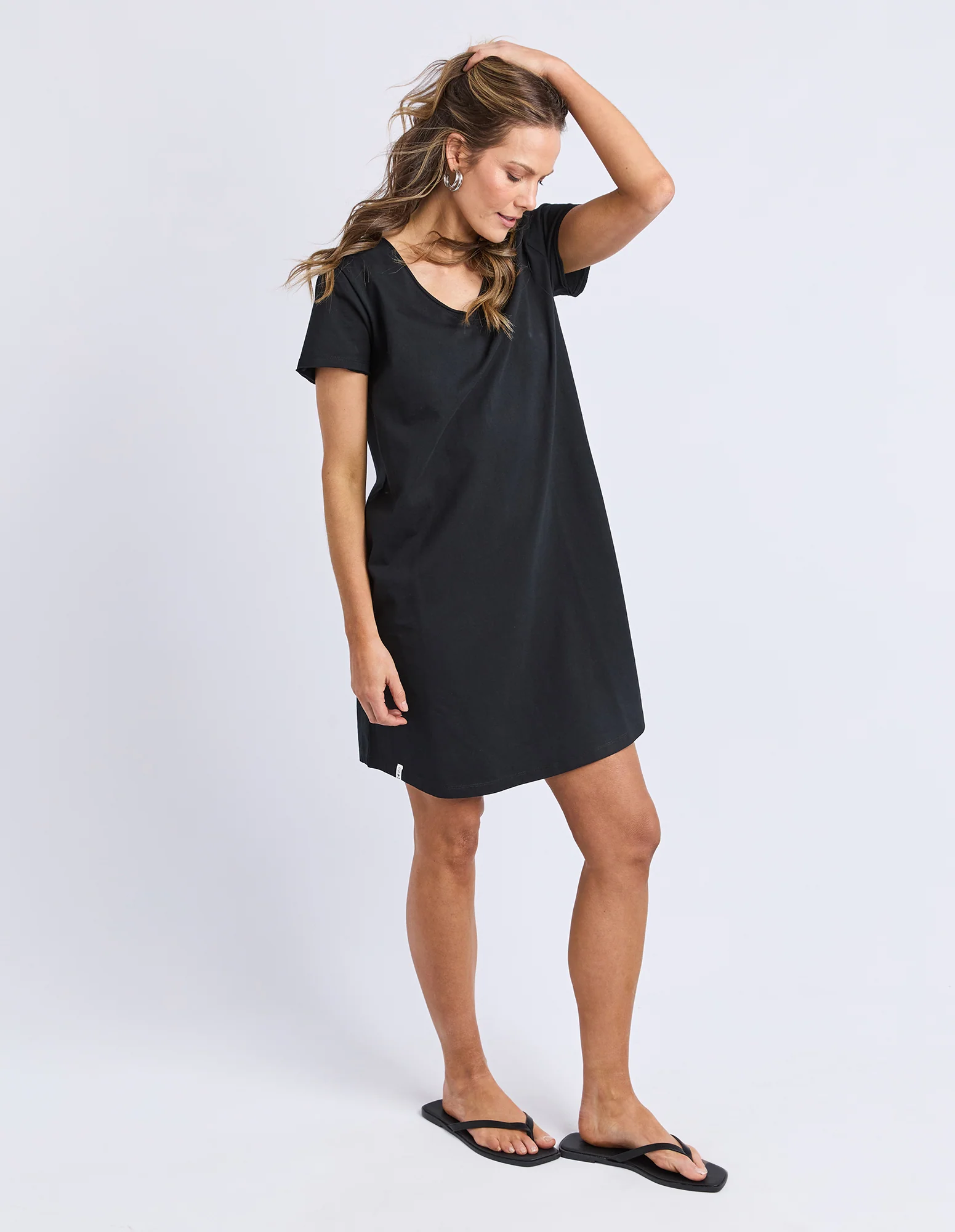 Pima Vee Dress Black - Image 6