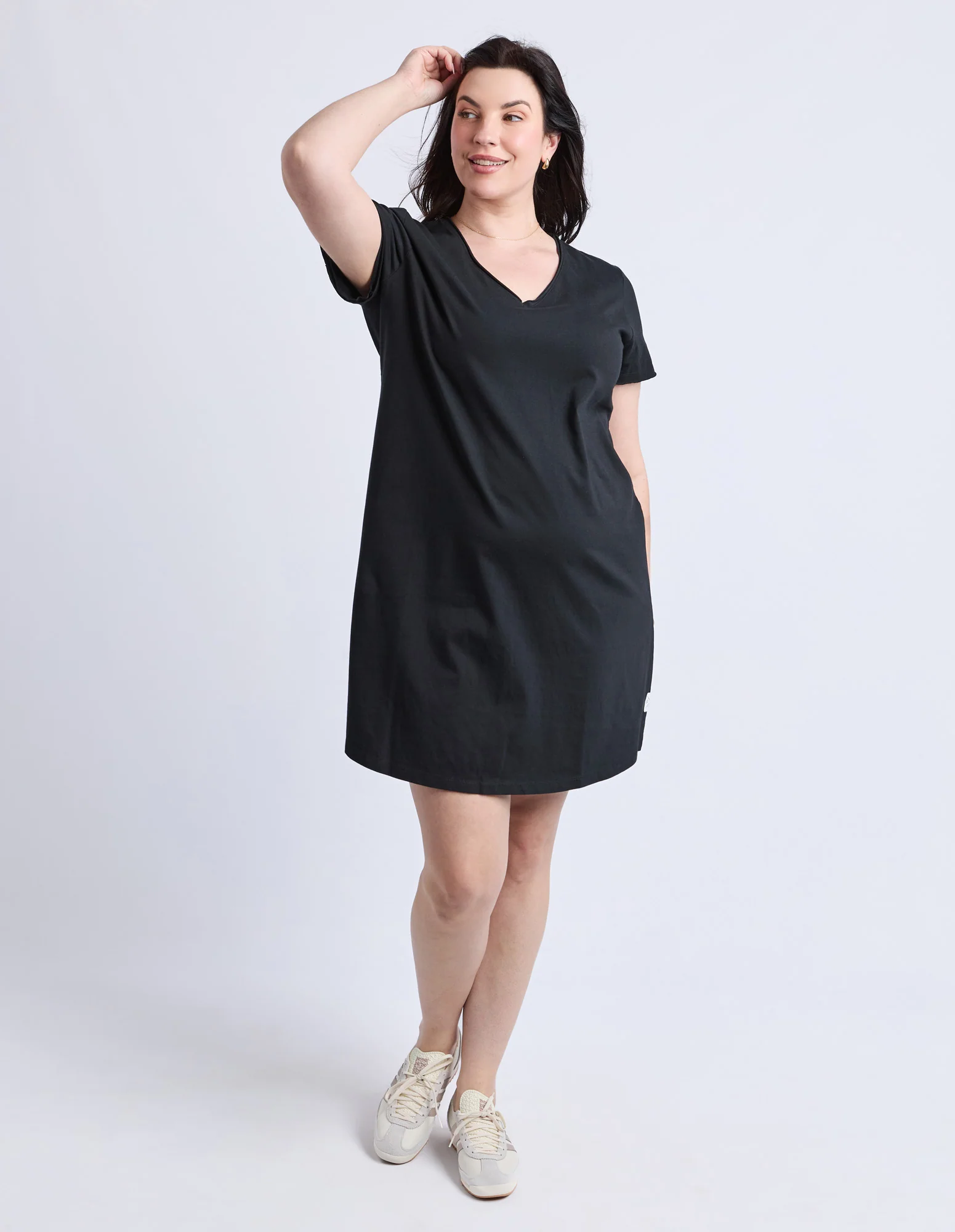 Pima Vee Dress Black - Image 8