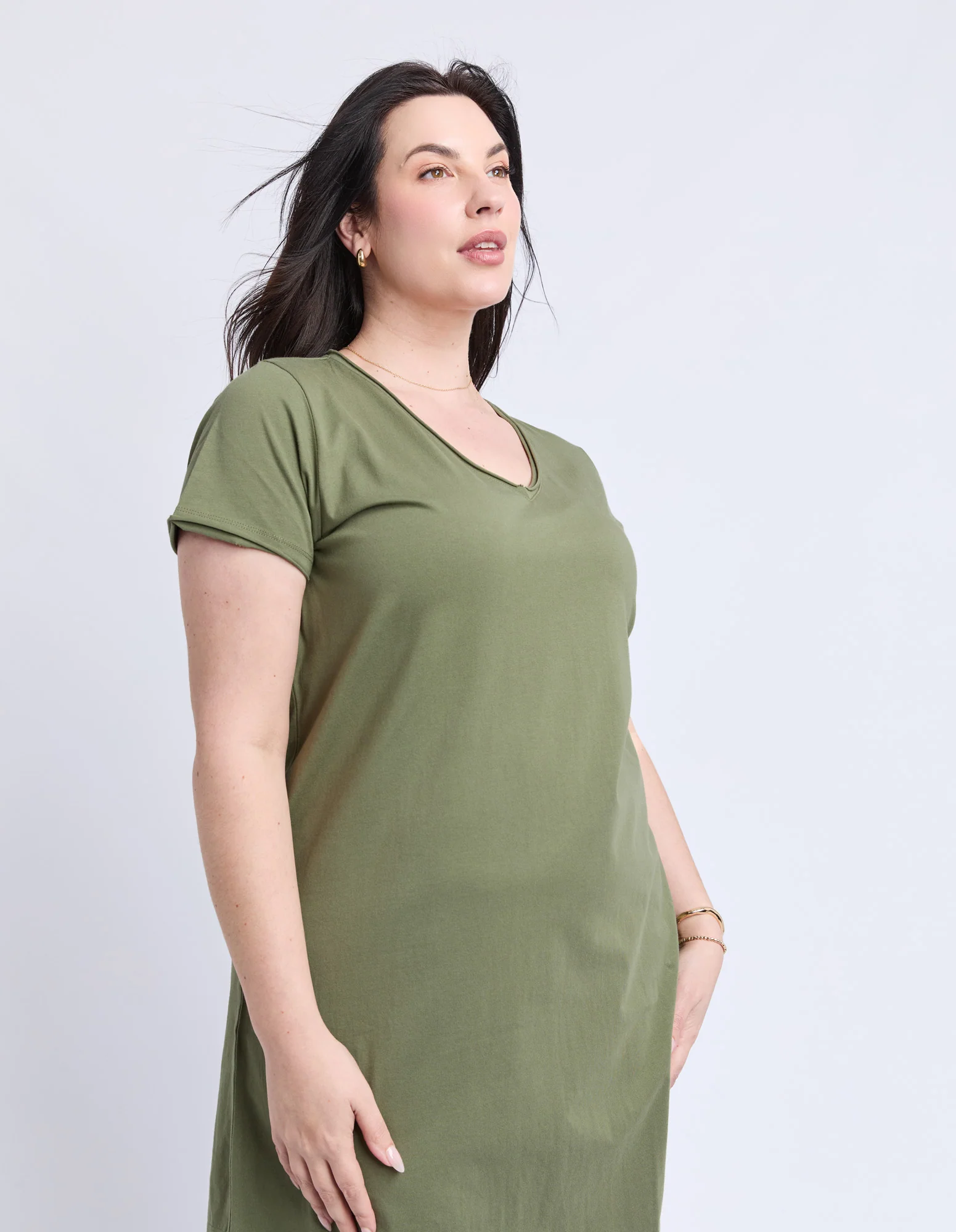 Pima Vee Dress Clover - Image 10