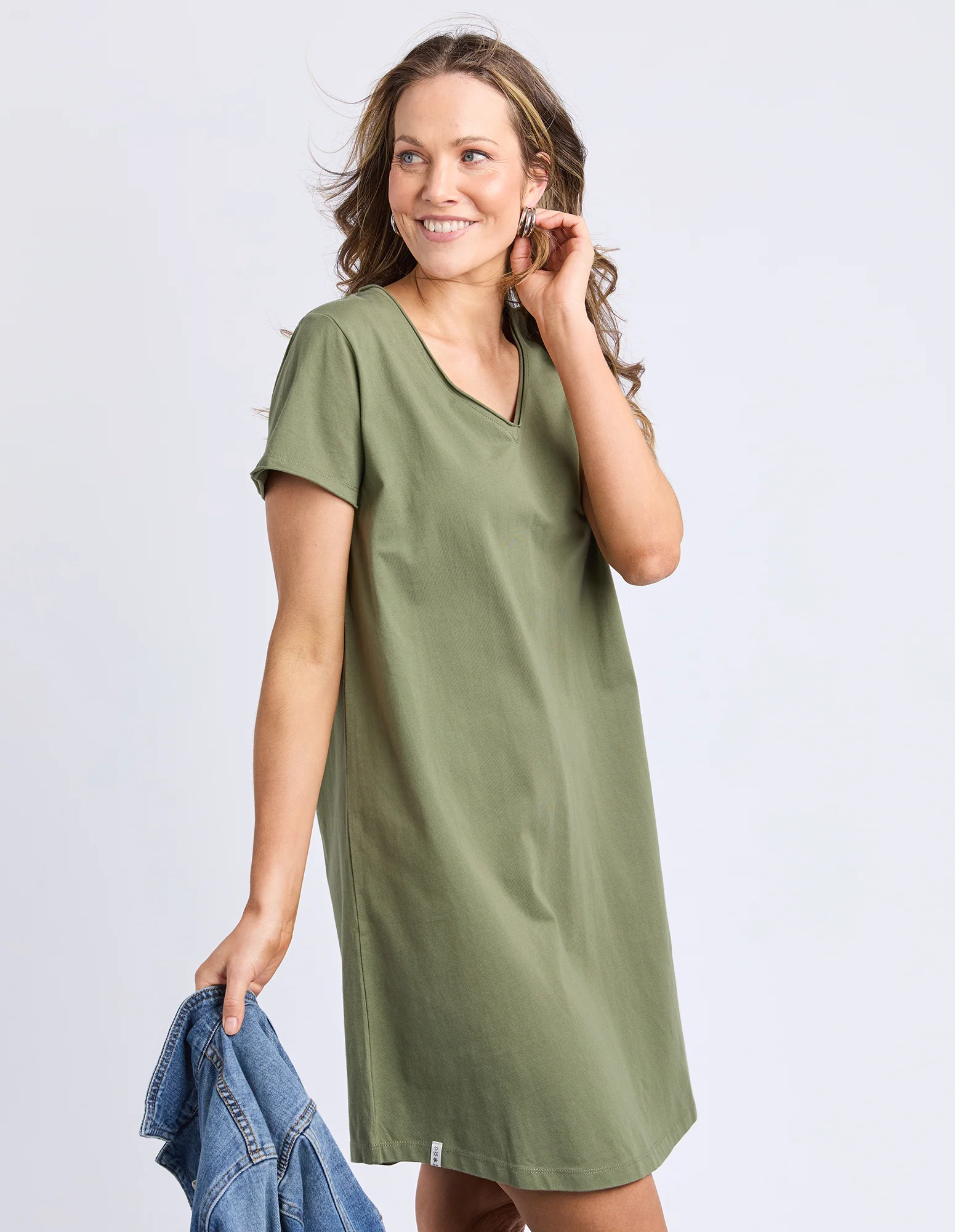 Pima Vee Dress Clover - Image 4