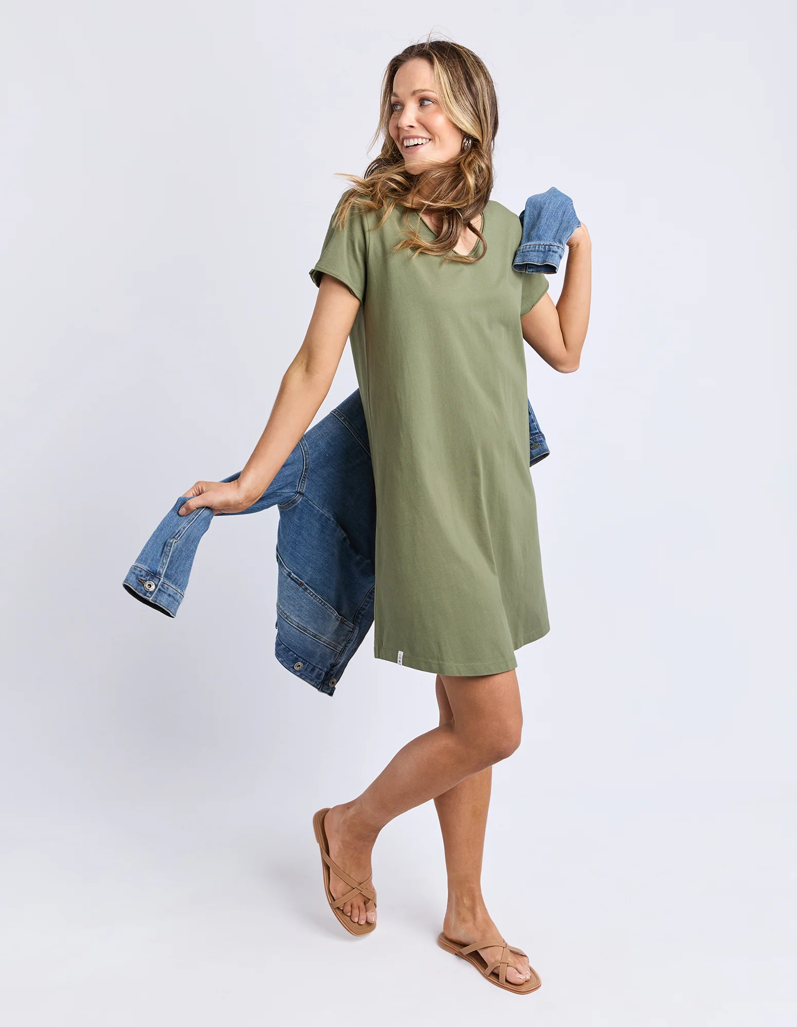 Pima Vee Dress Clover - Image 6