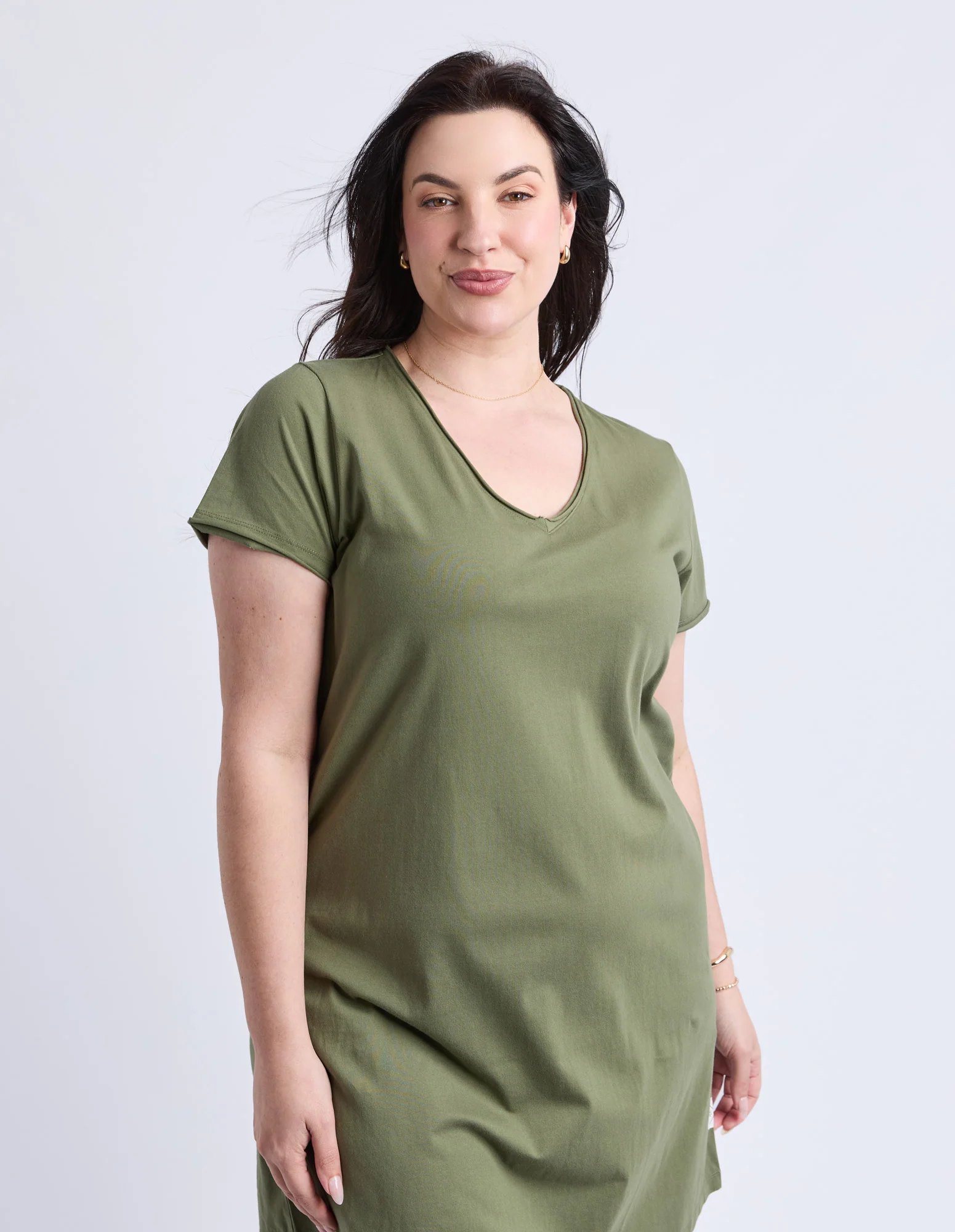 Pima Vee Dress Clover - Image 7