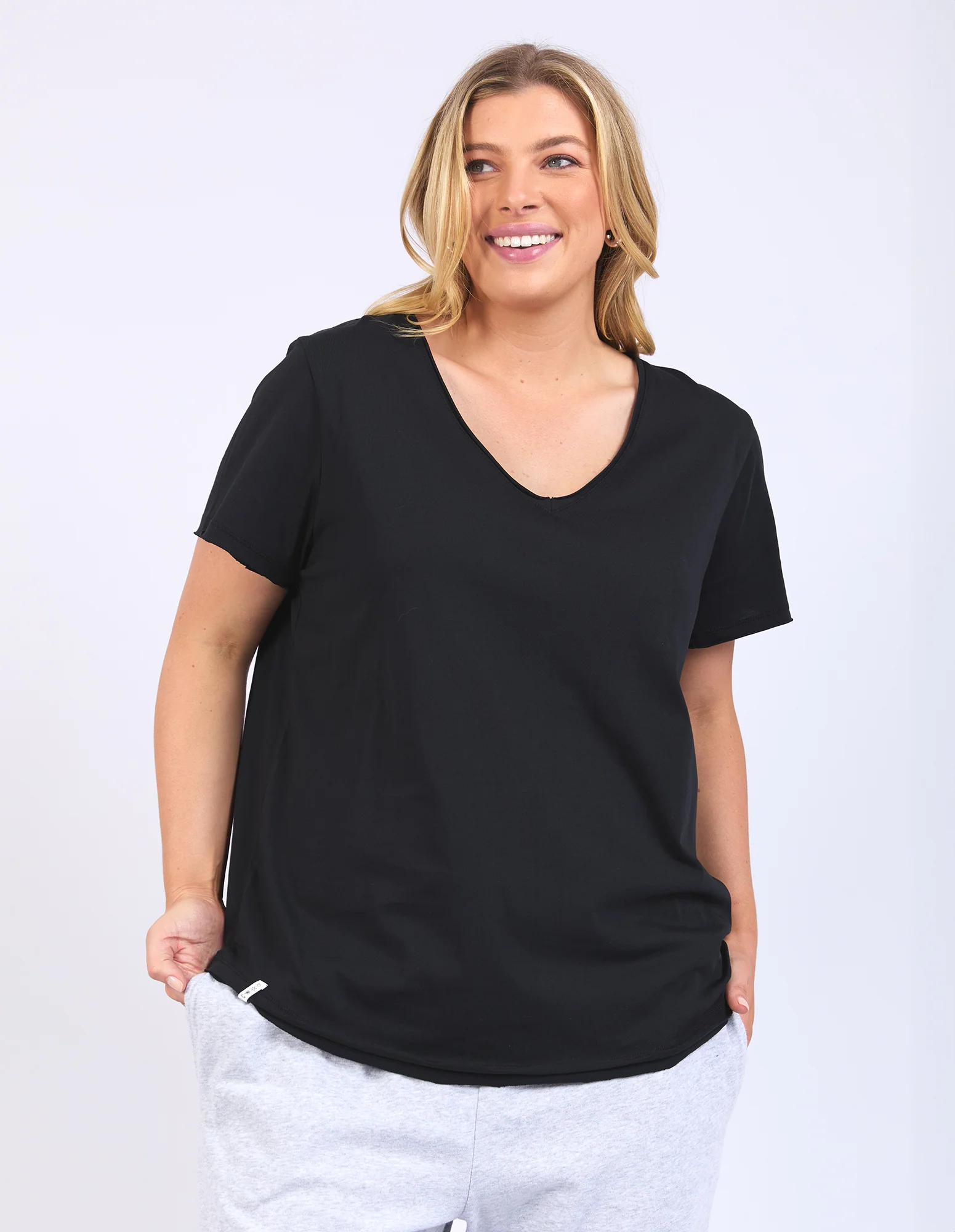 Pima Vee Tee Black - Image 8