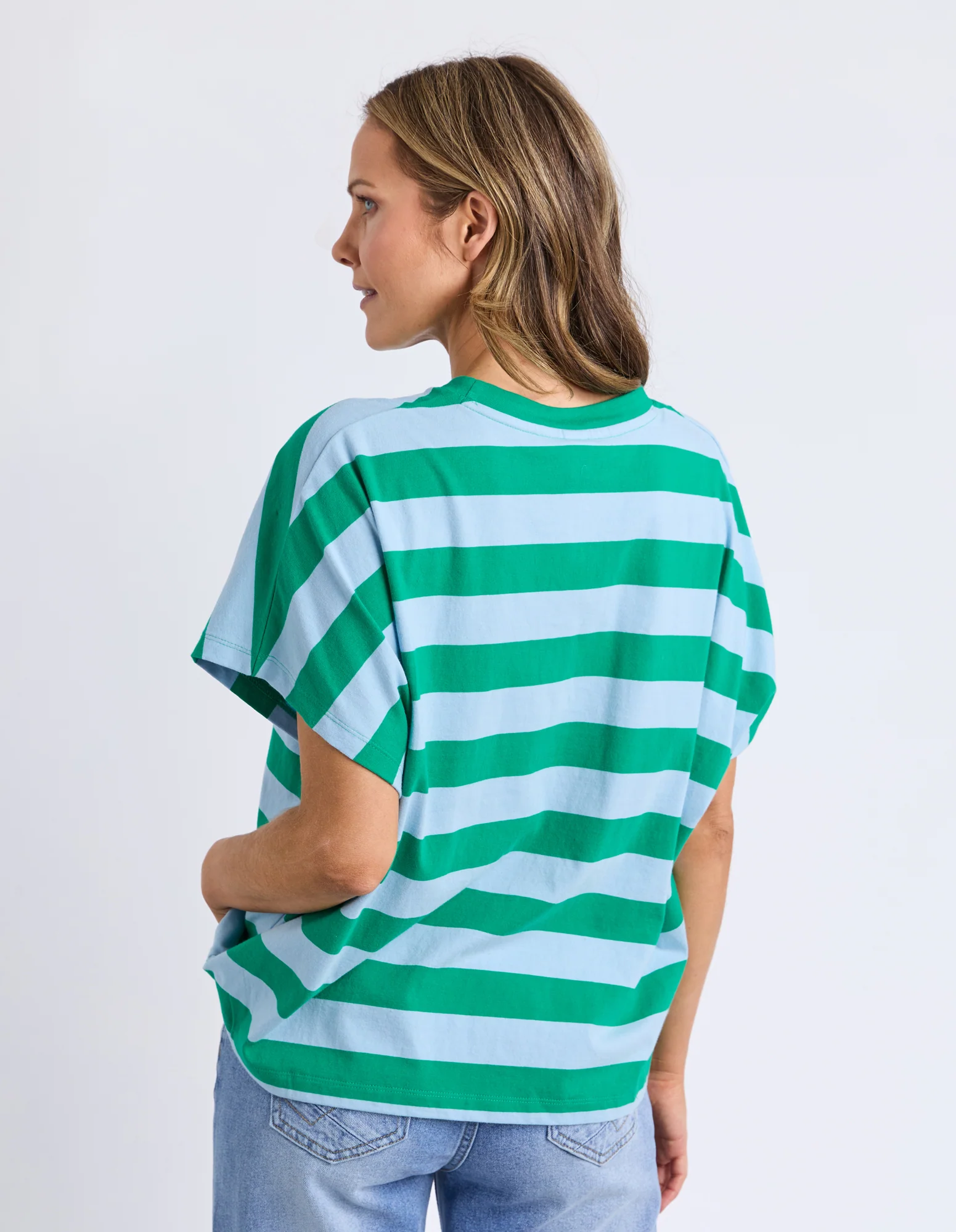Poet Tee Green & Blue Stripe - Image 3