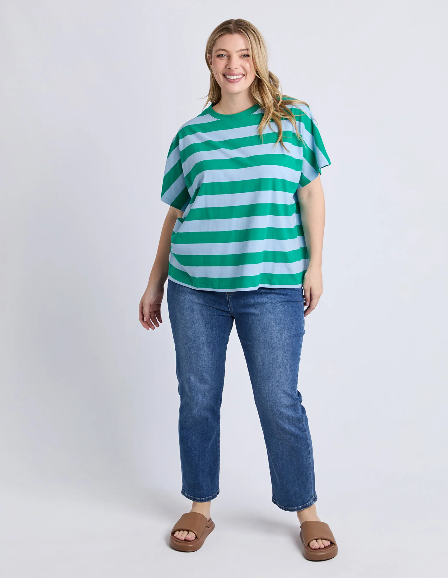 Poet Tee Green & Blue Stripe - Image 8