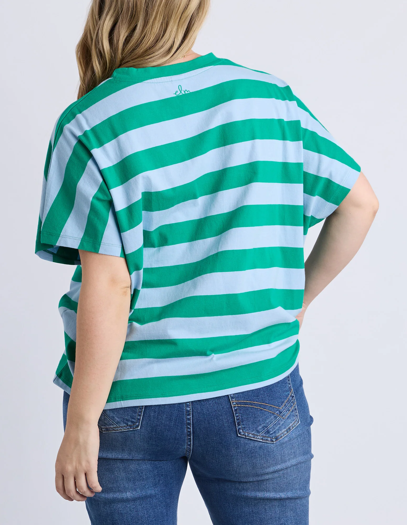 Poet Tee Green & Blue Stripe - Image 9