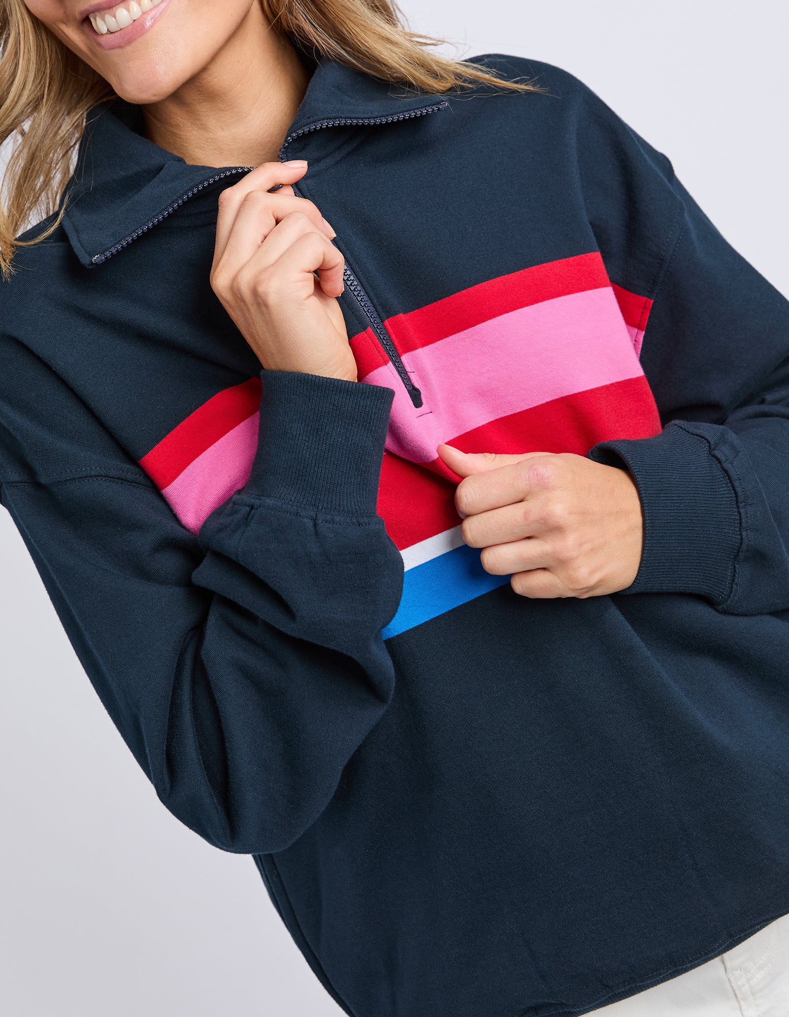 Real Love 1/4 Zip Stripe/Navy Body - Image 10