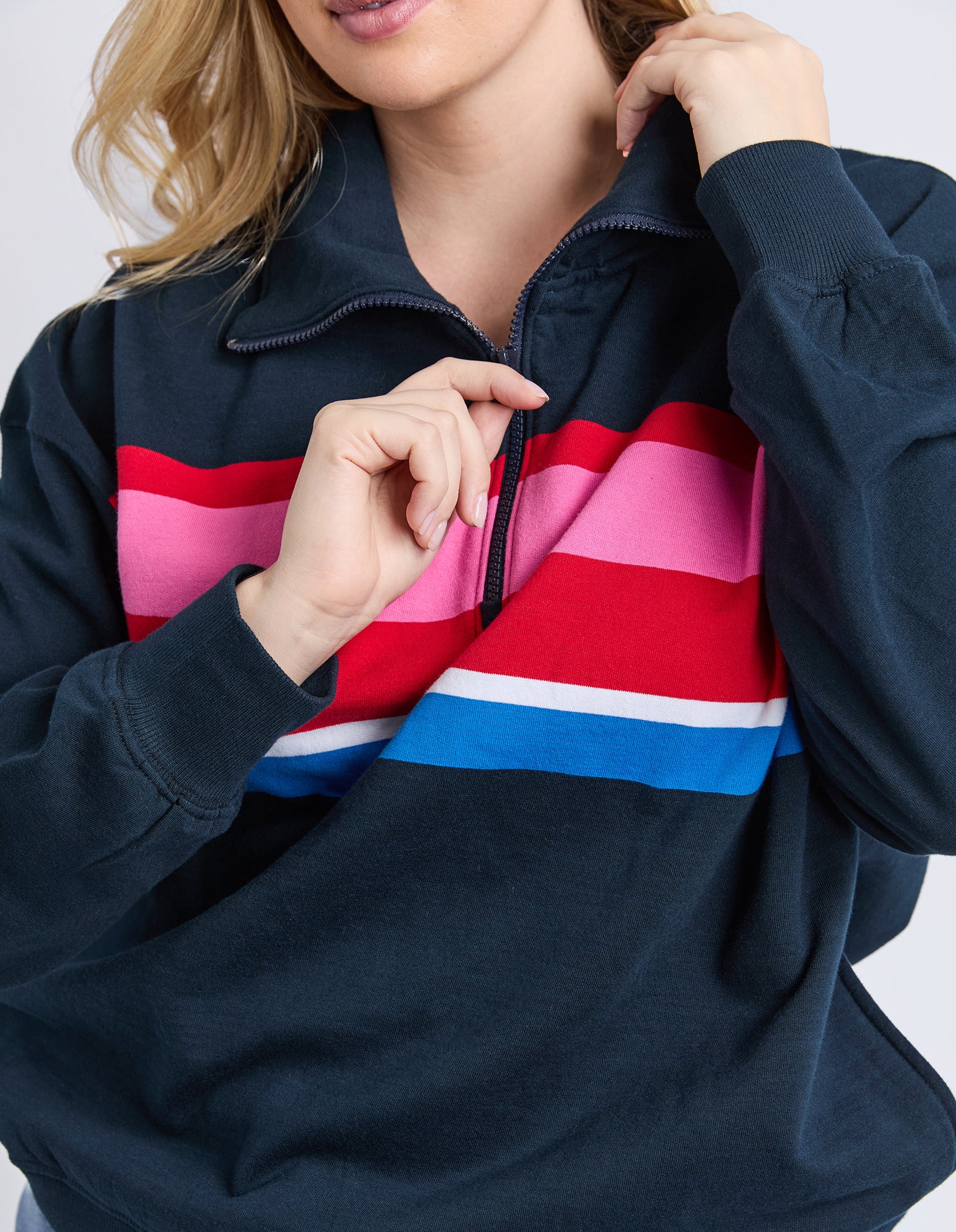 Real Love 1/4 Zip Stripe/Navy Body - Image 11