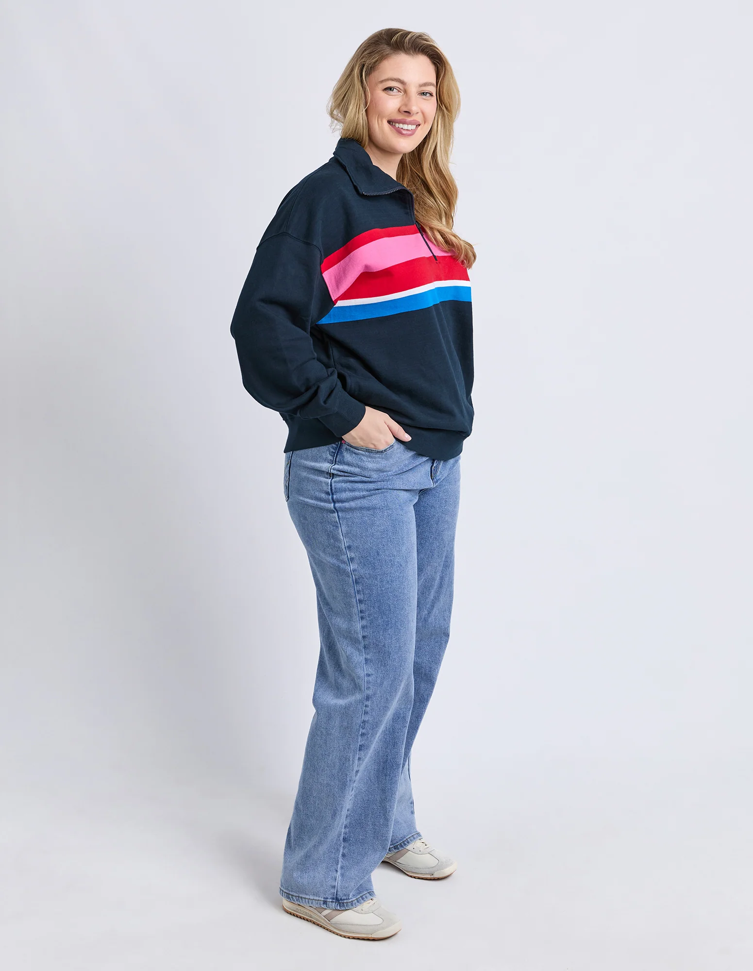 Real Love 1/4 Zip Stripe/Navy Body - Image 13