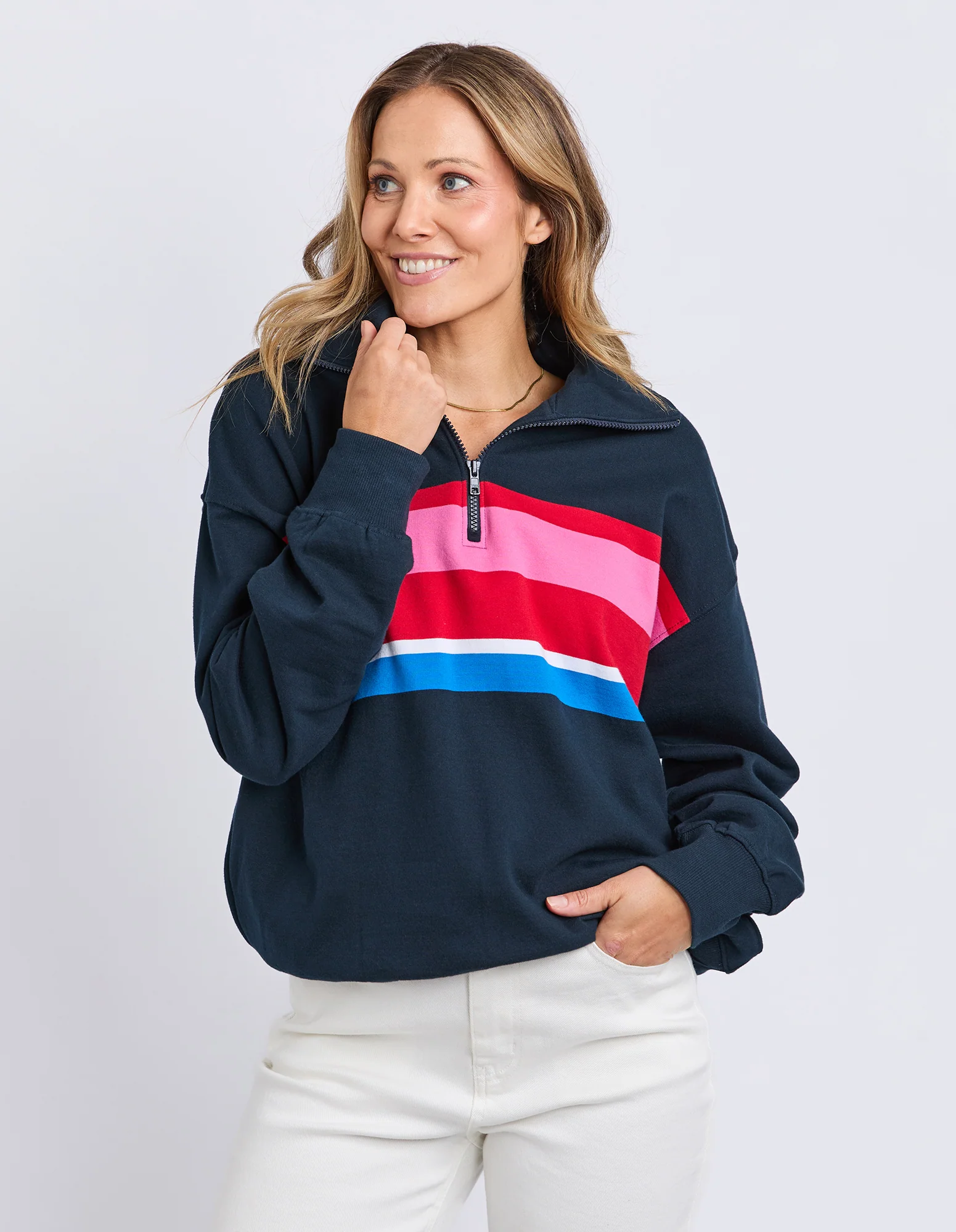 Real Love 1/4 Zip Stripe/Navy Body - Image 2