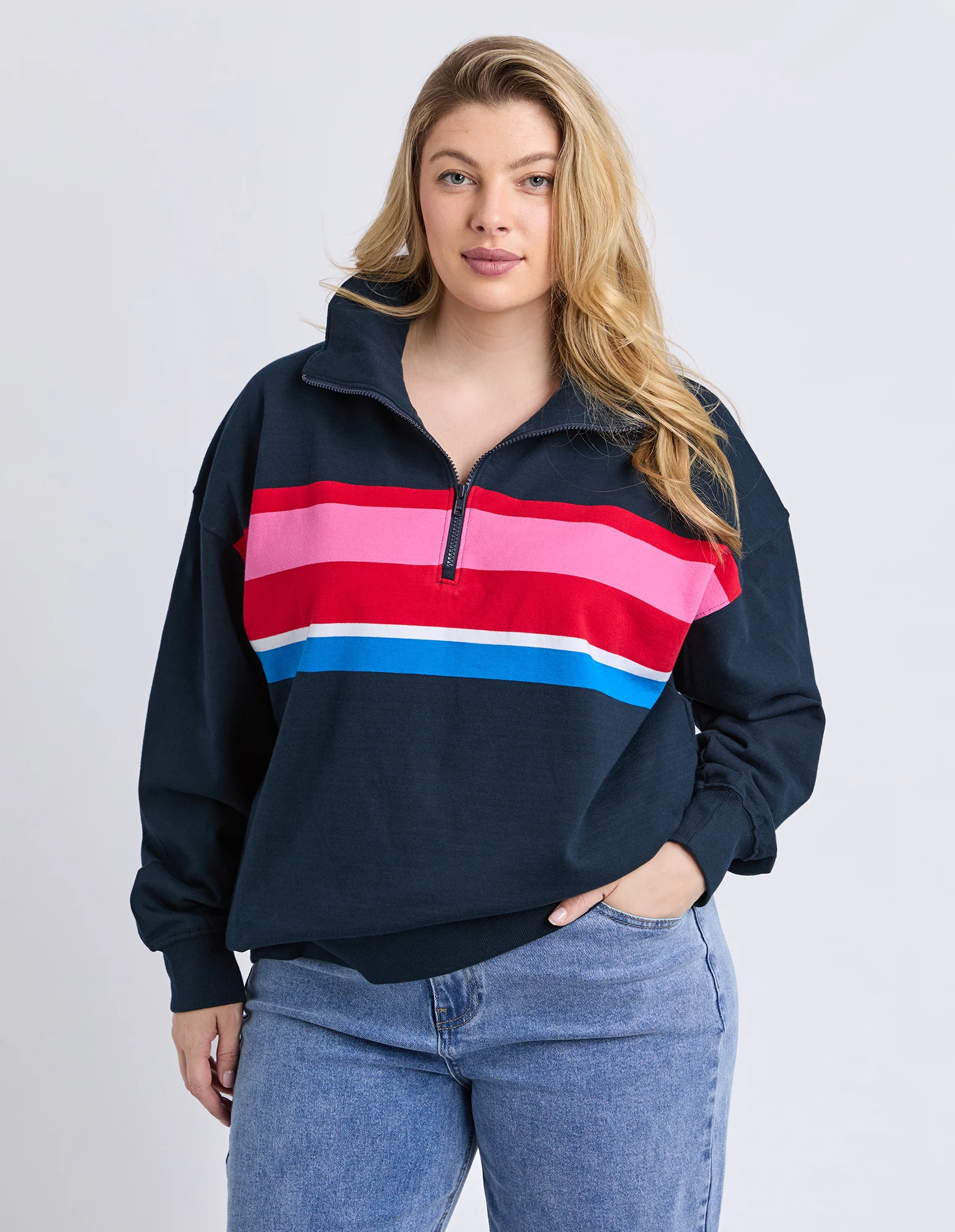 Real Love 1/4 Zip Stripe/Navy Body - Image 3
