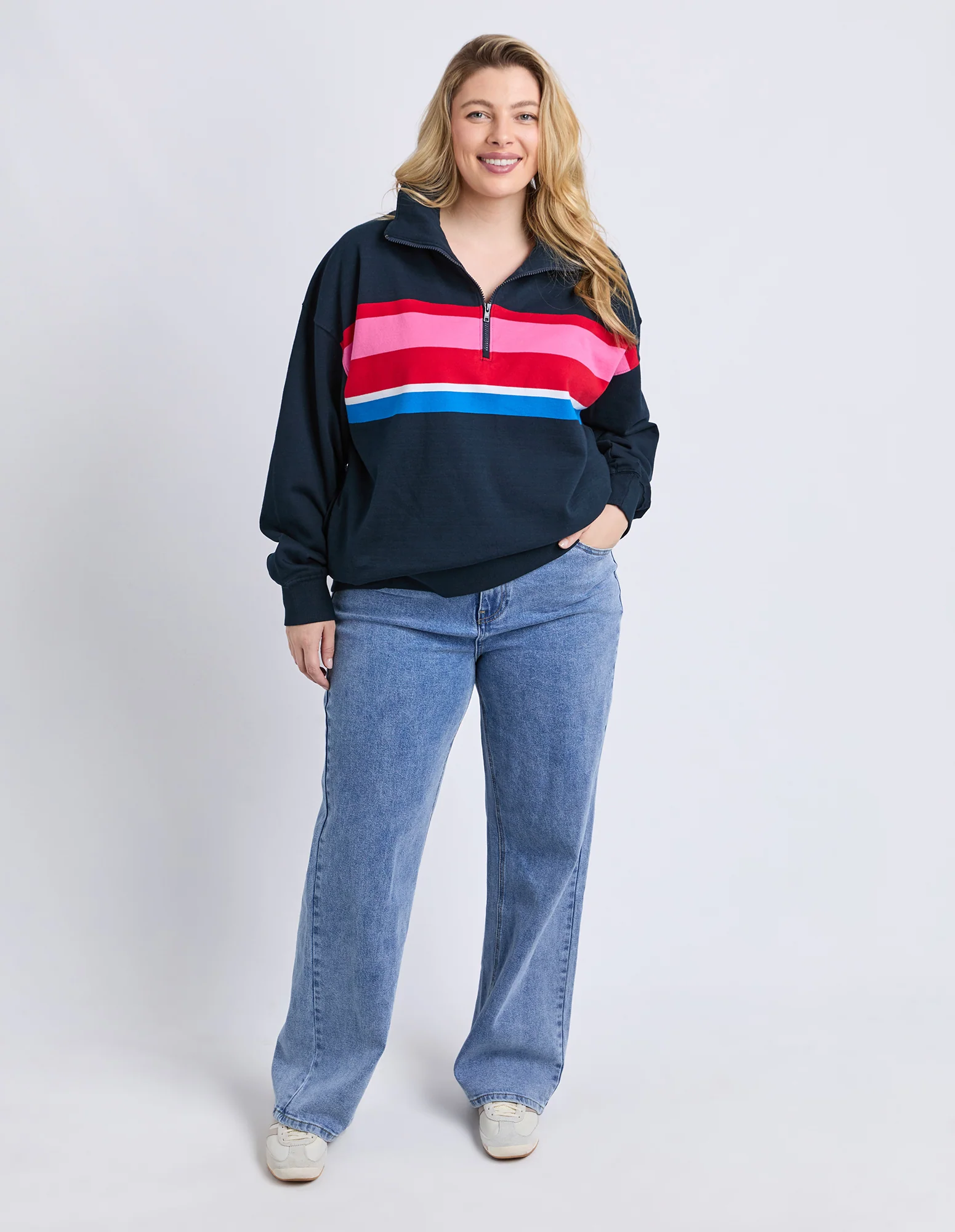 Real Love 1/4 Zip Stripe/Navy Body - Image 5