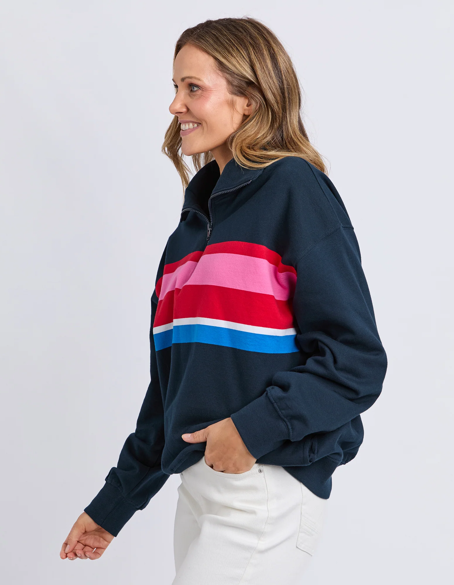 Real Love 1/4 Zip Stripe/Navy Body - Image 8