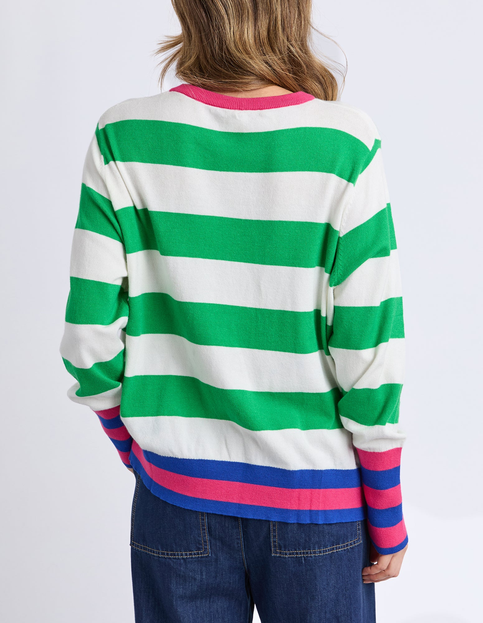 Reggie Longsleeve Knit Green / White Stripe - Image 4