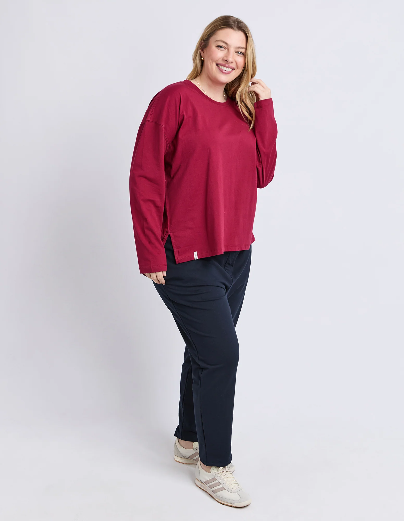 Renee Long Sleeve Tee Maroon - Image 11