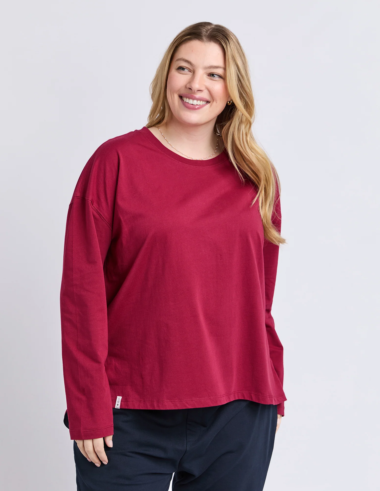 Renee Long Sleeve Tee Maroon - Image 2