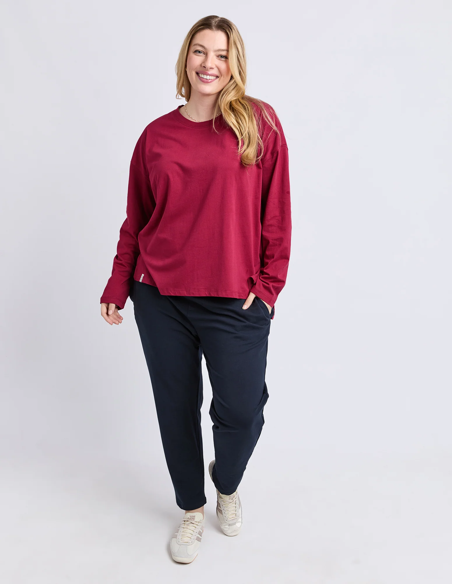 Renee Long Sleeve Tee Maroon - Image 4