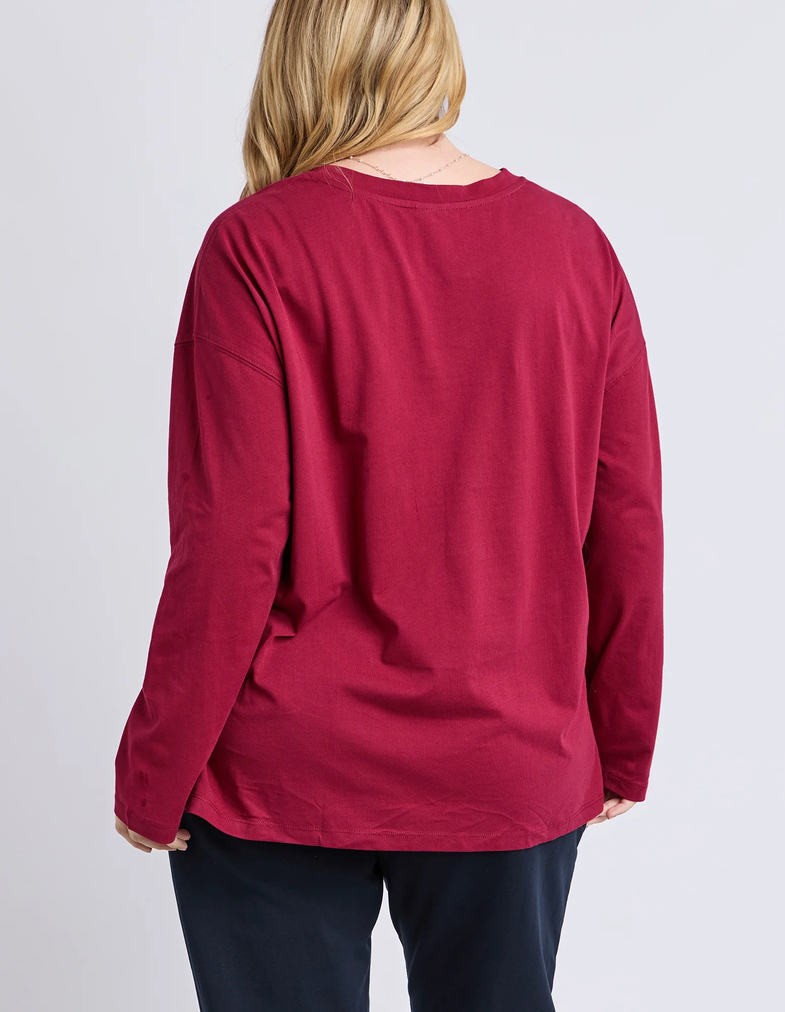 Renee Long Sleeve Tee Maroon - Image 5