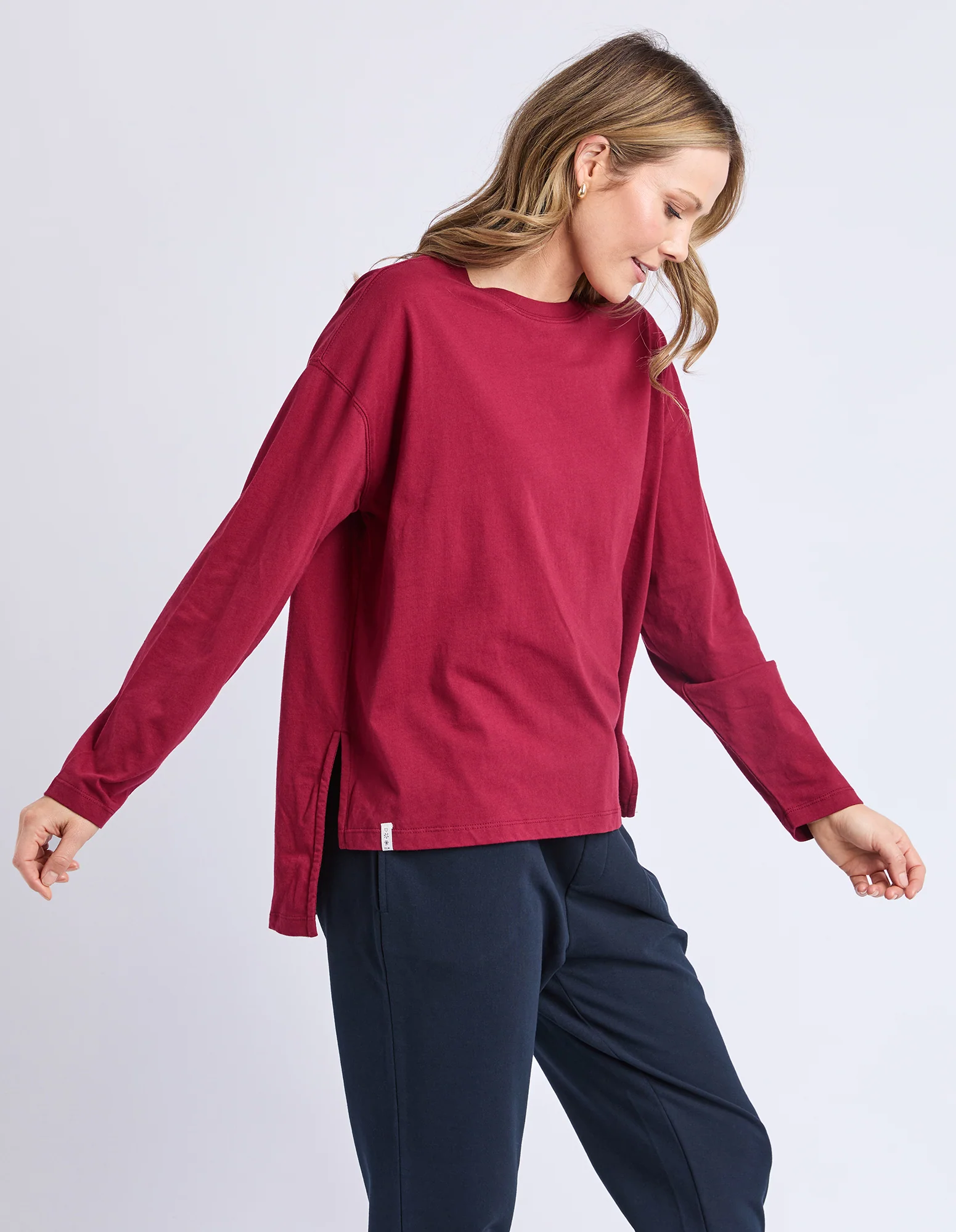 Renee Long Sleeve Tee Maroon - Image 6
