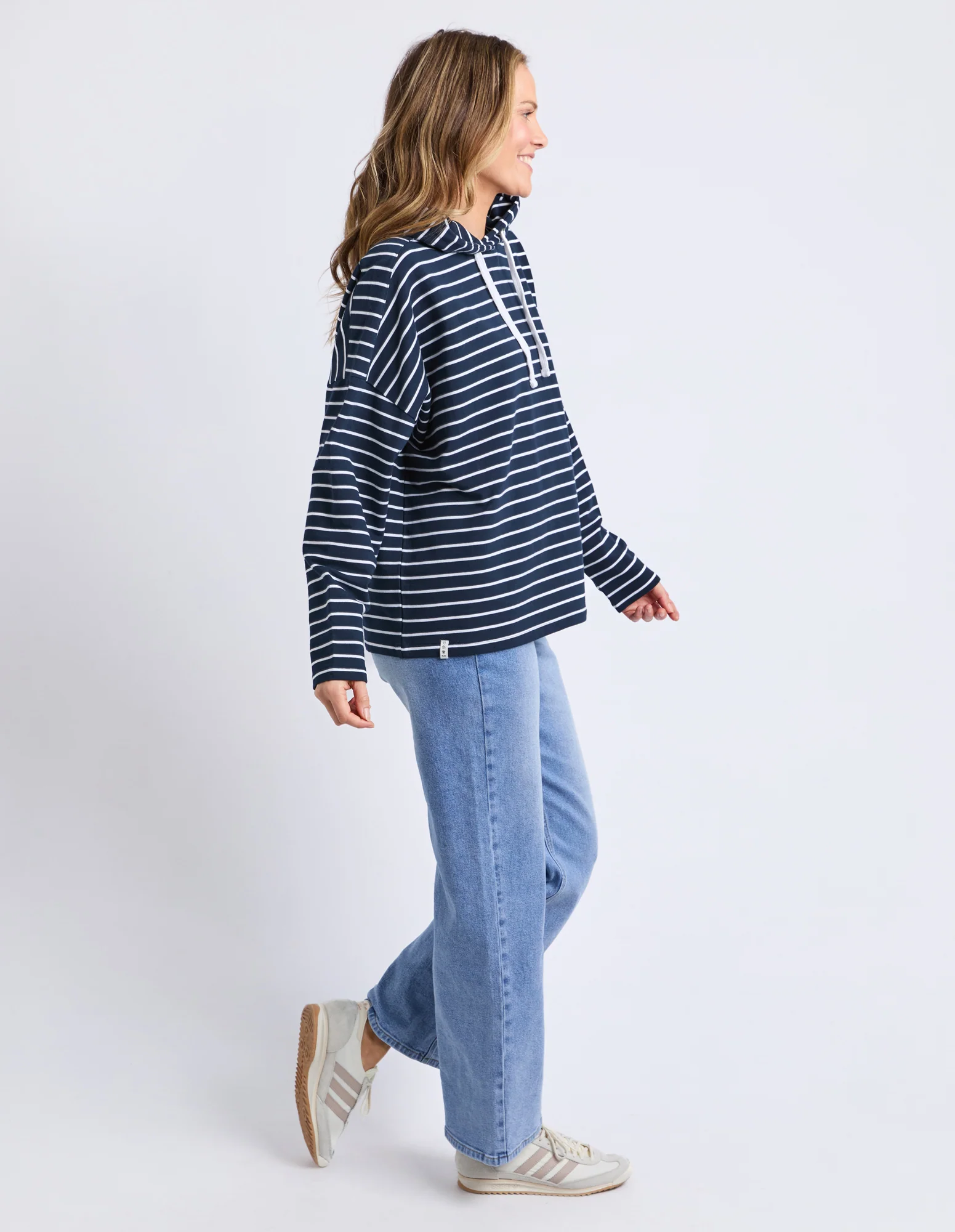 Rhea Hoodie Navy/White Stripe - Image 11