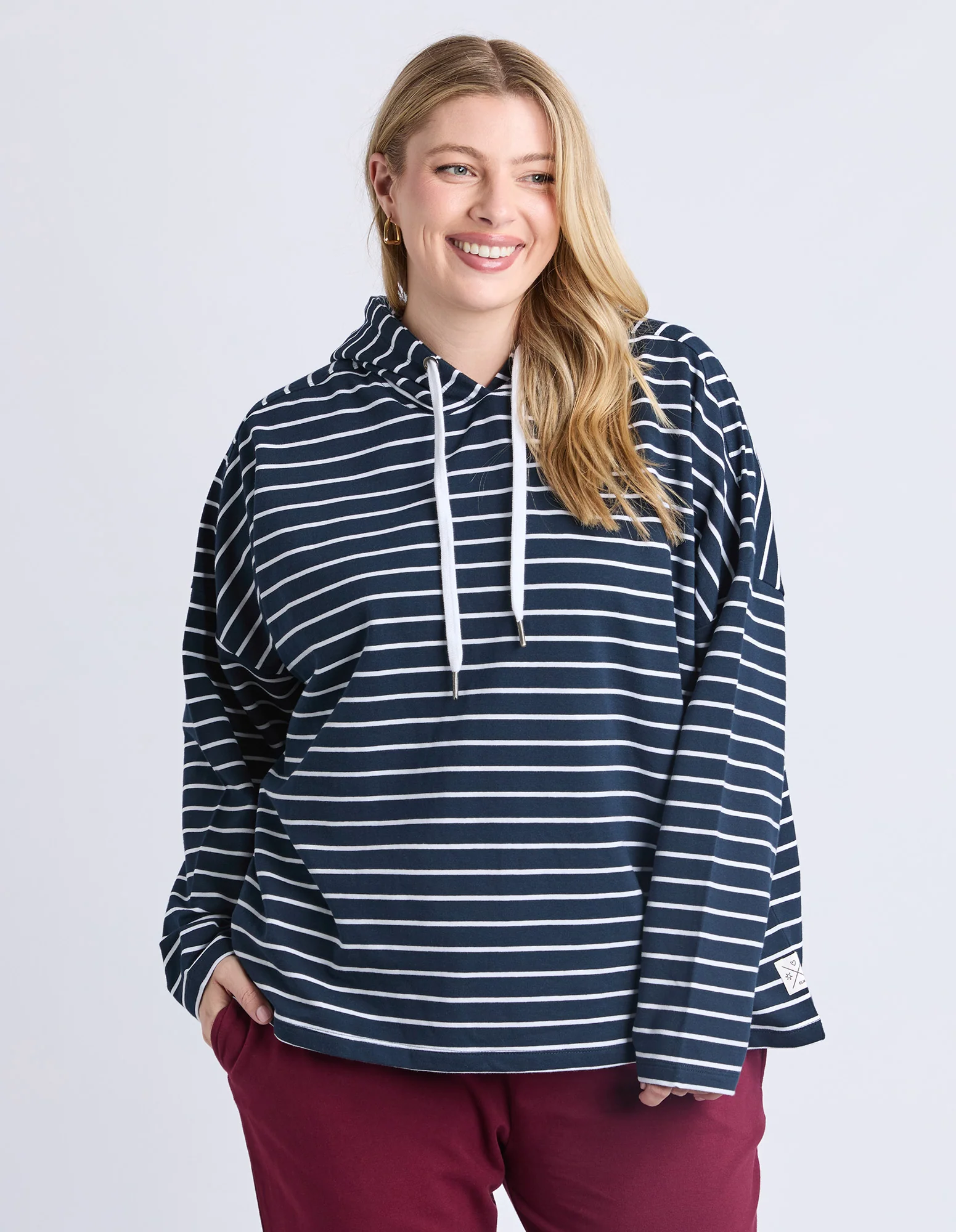 Rhea Hoodie Navy/White Stripe - Image 2