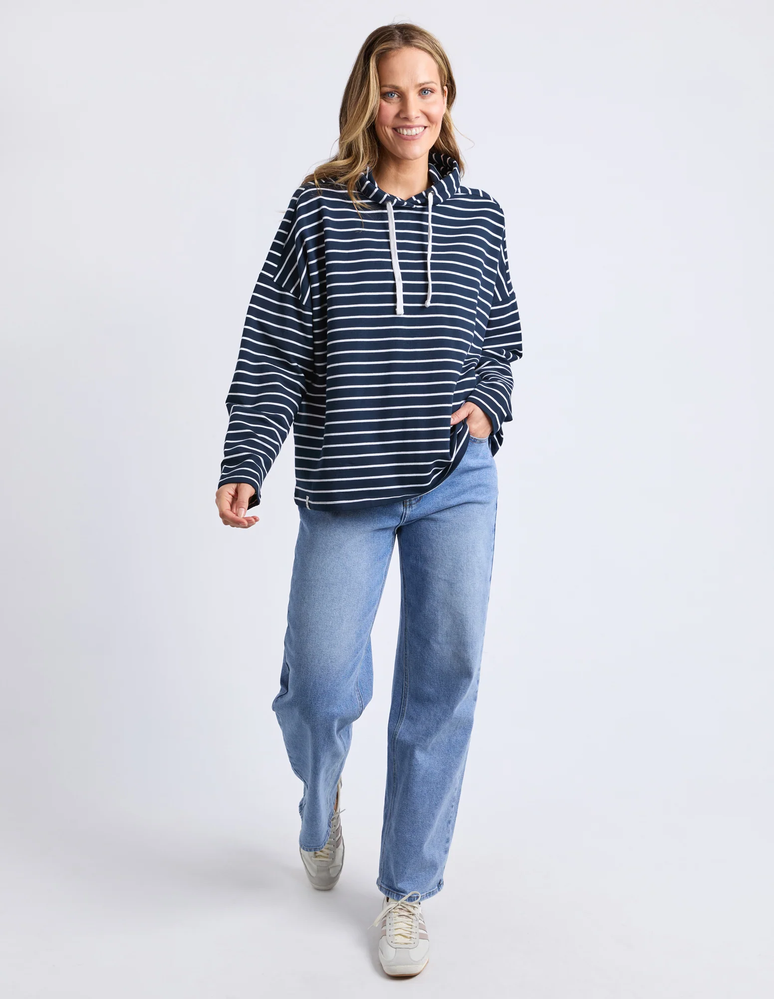 Rhea Hoodie Navy/White Stripe - Image 3