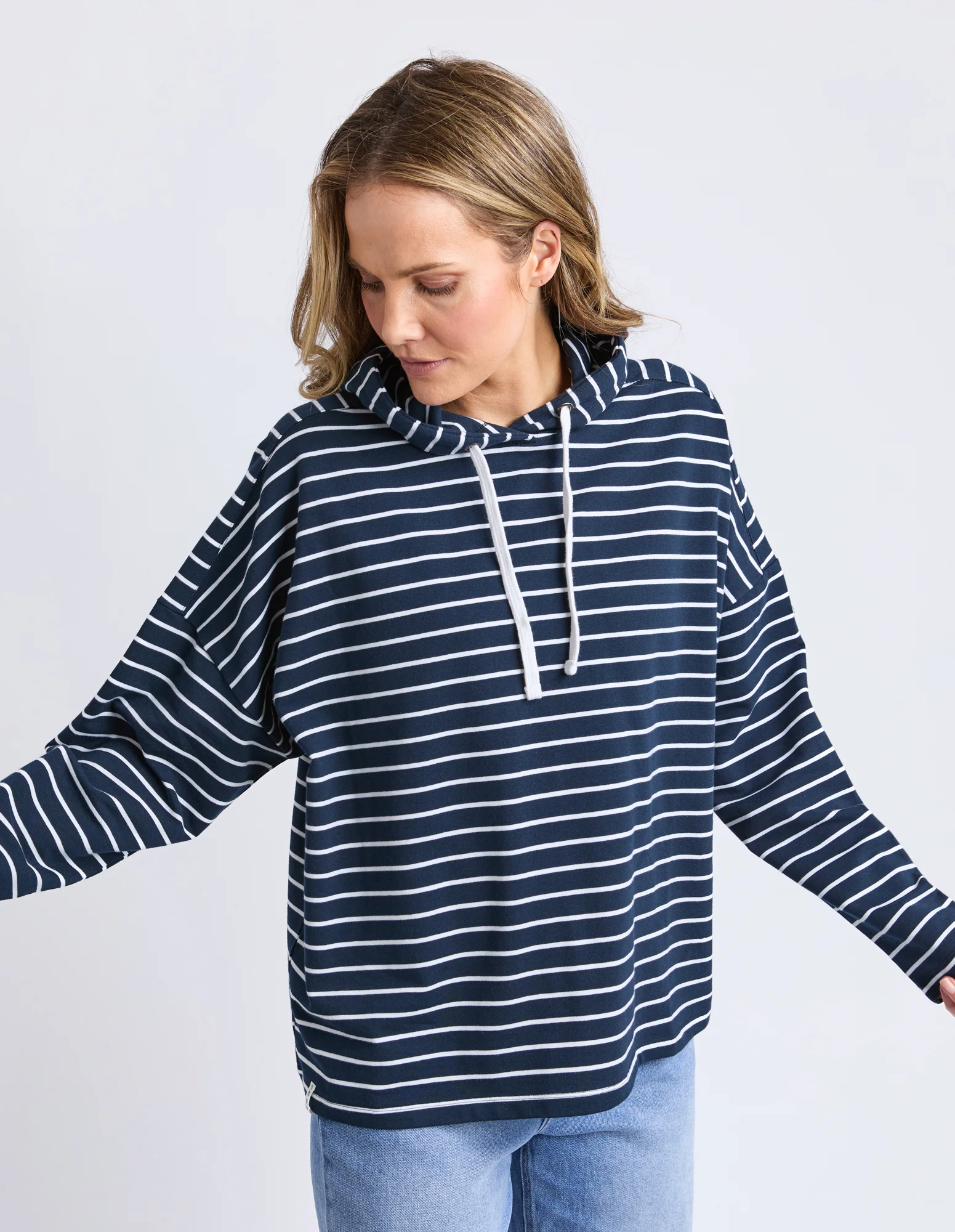 Rhea Hoodie Navy/White Stripe - Image 7