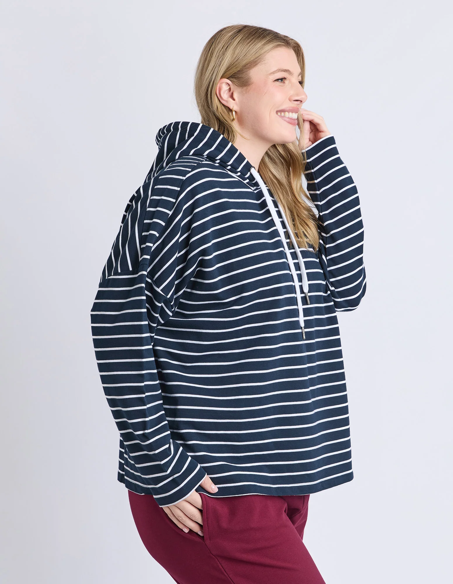 Rhea Hoodie Navy/White Stripe - Image 8