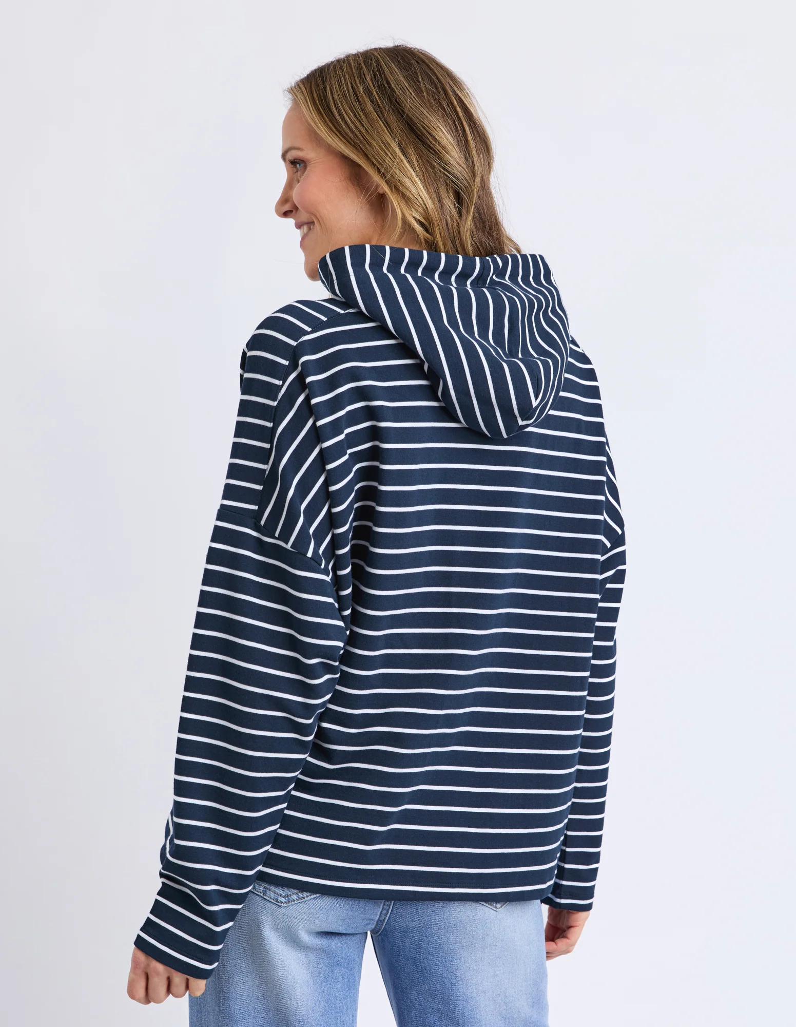 Rhea Hoodie Navy/White Stripe - Image 9
