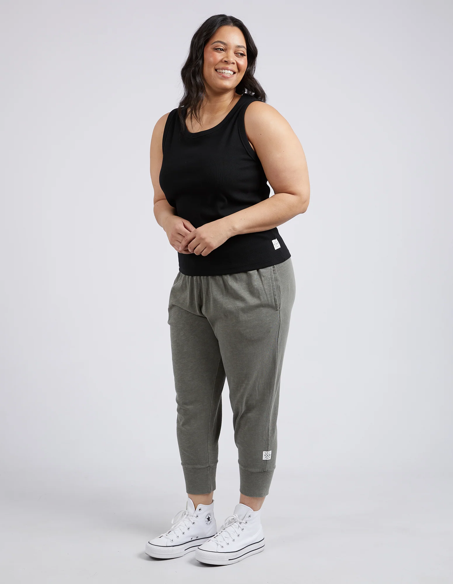Rib Crew Tank Black - Image 10