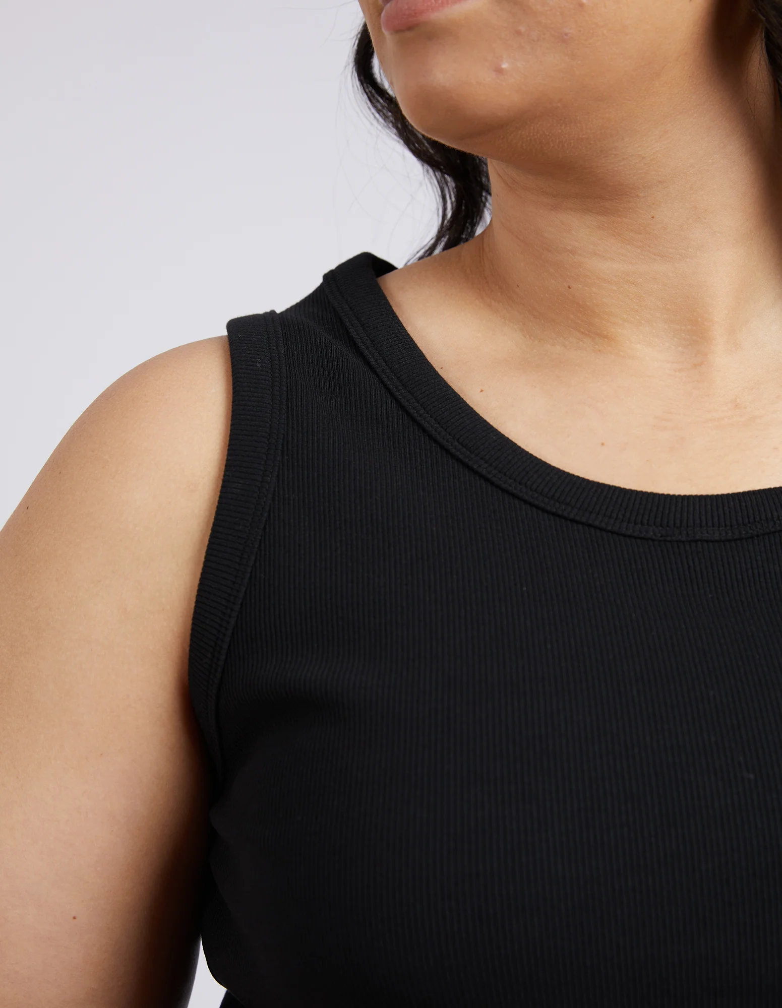 Rib Crew Tank Black - Image 11