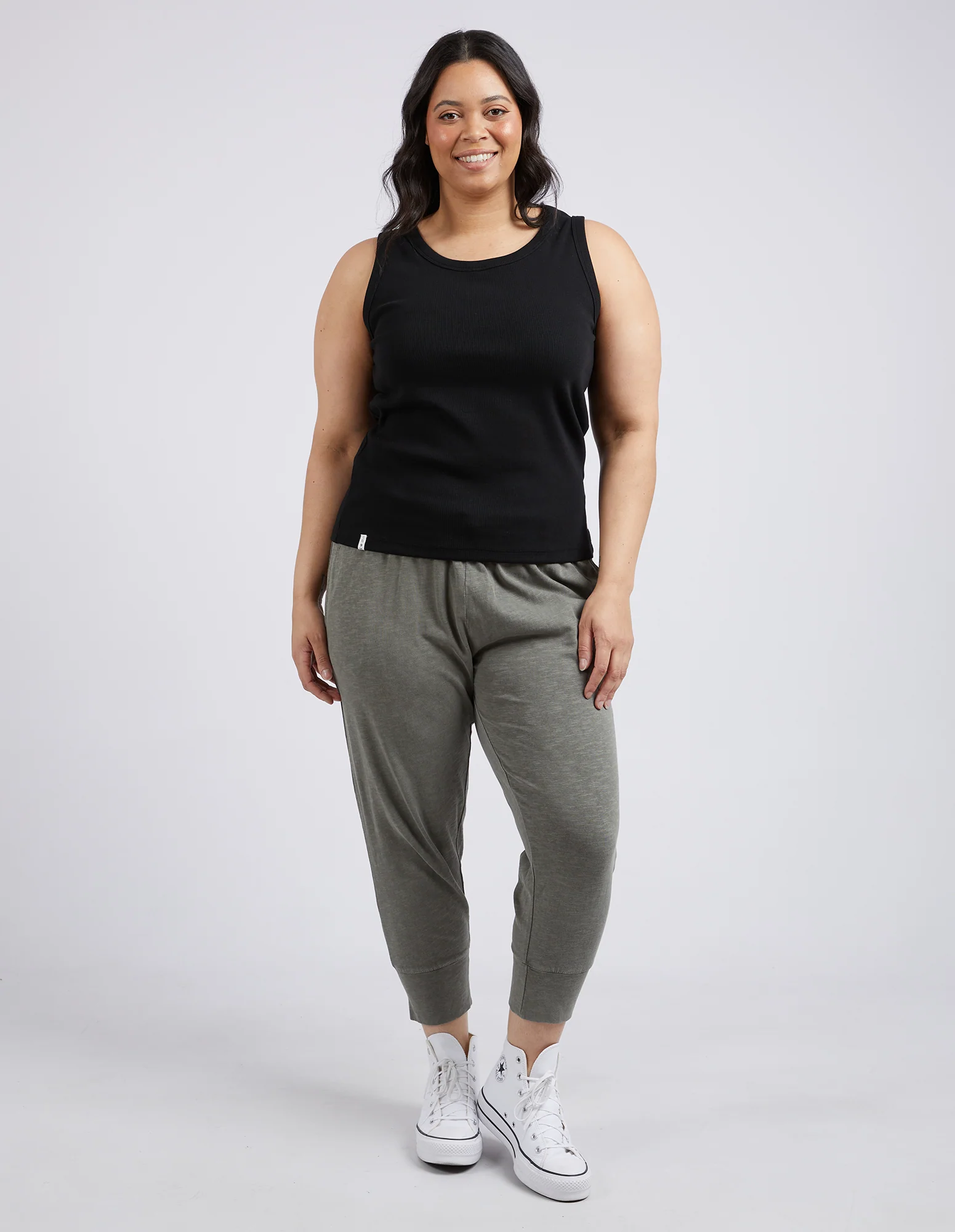 Rib Crew Tank Black - Image 8