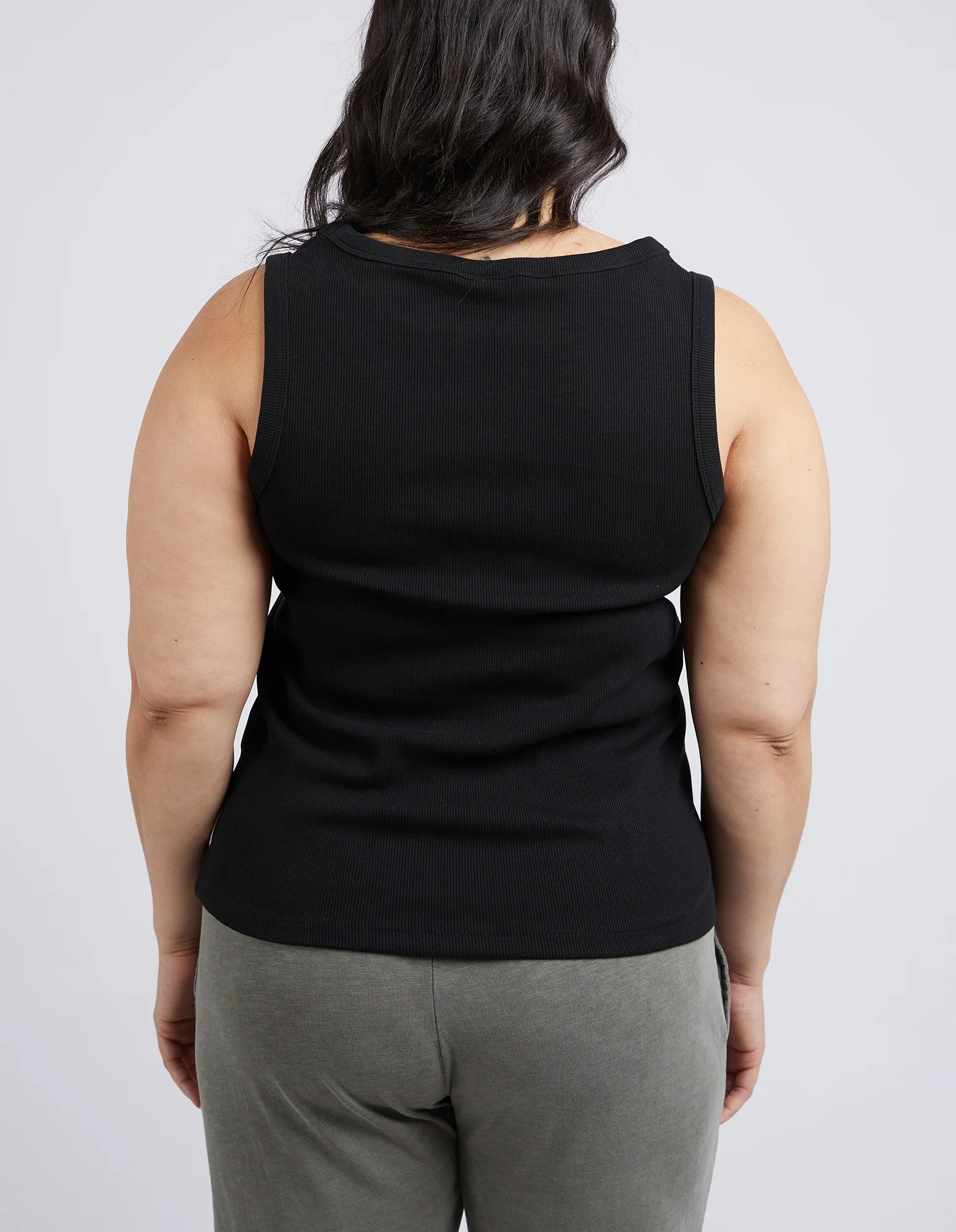 Rib Crew Tank Black - Image 9