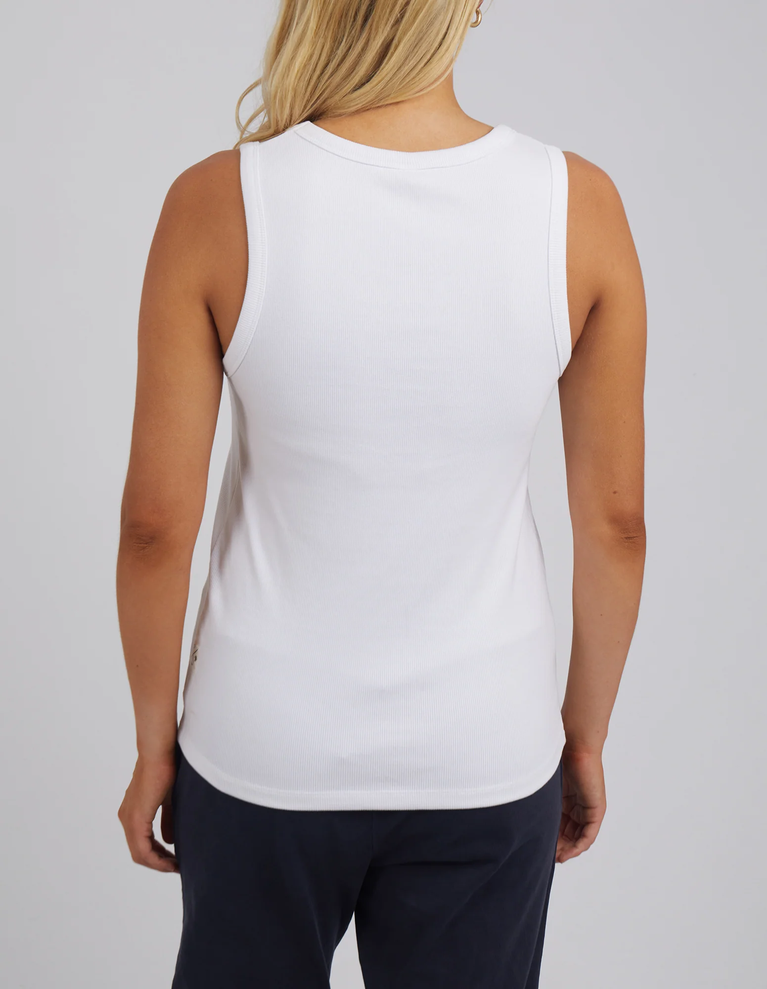 Rib Crew Tank White - Image 3