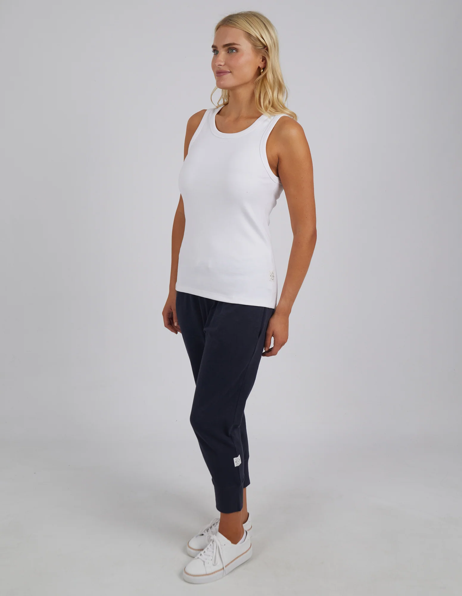 Rib Crew Tank White - Image 4