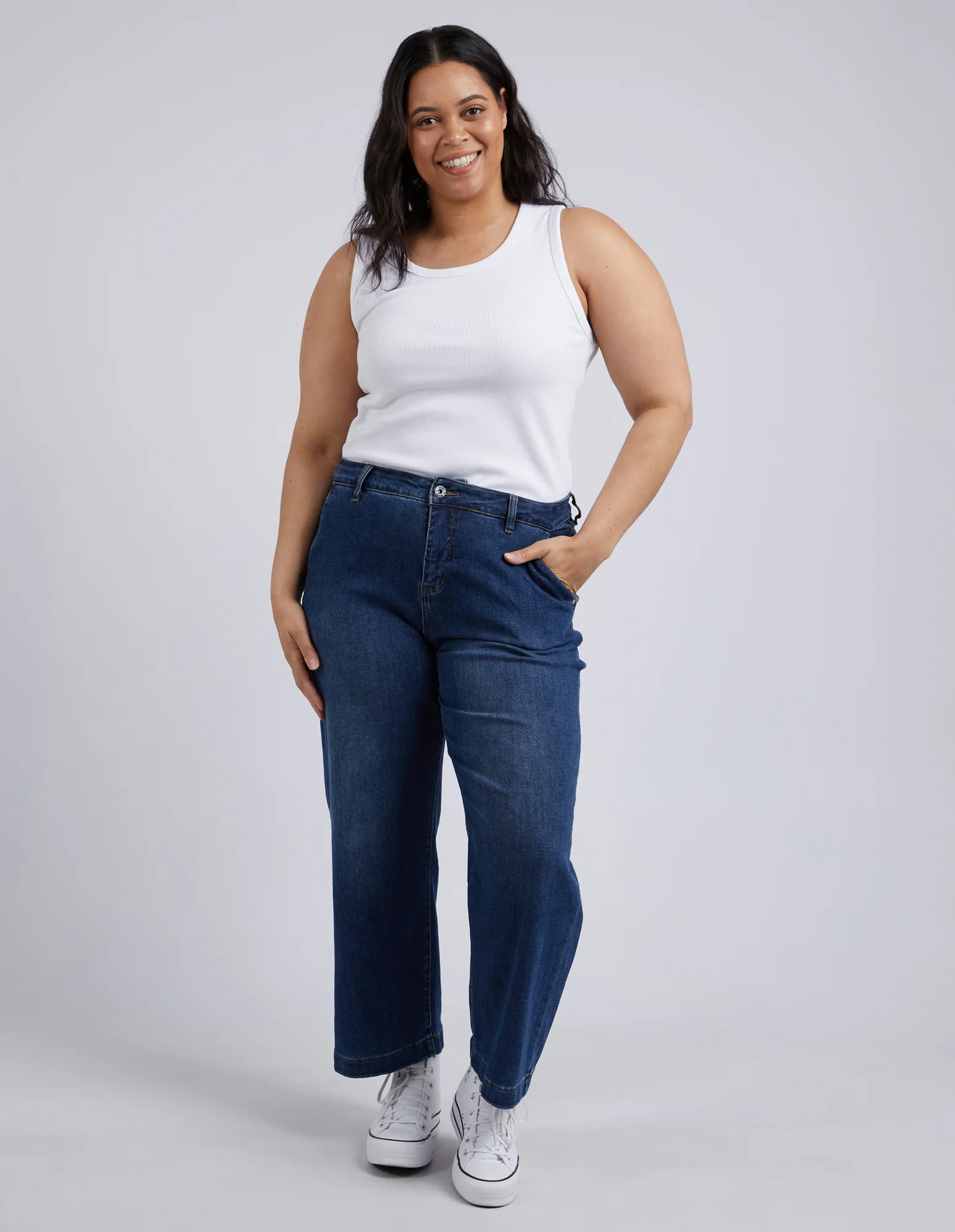 Rib Crew Tank White - Image 7