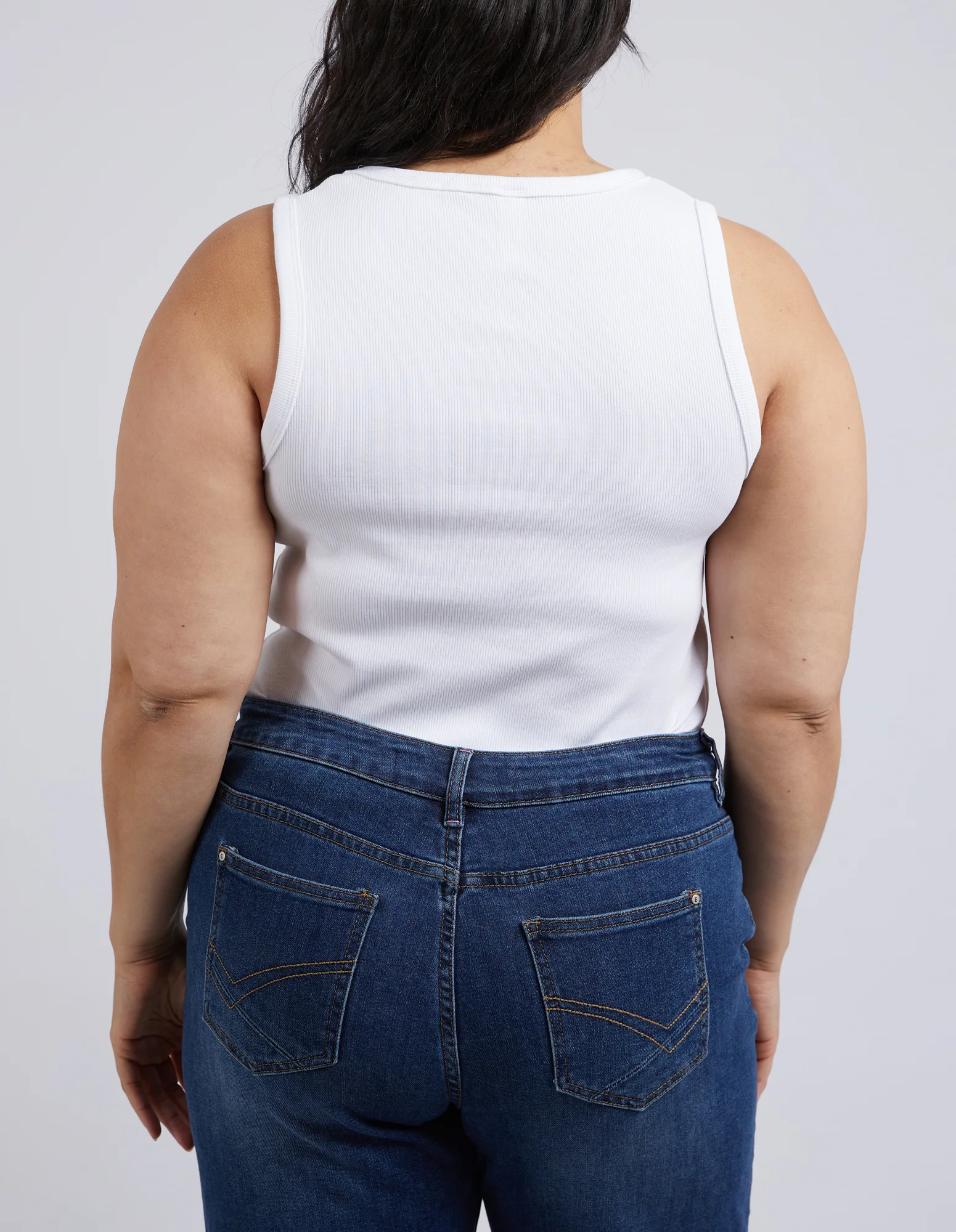 Rib Crew Tank White - Image 8