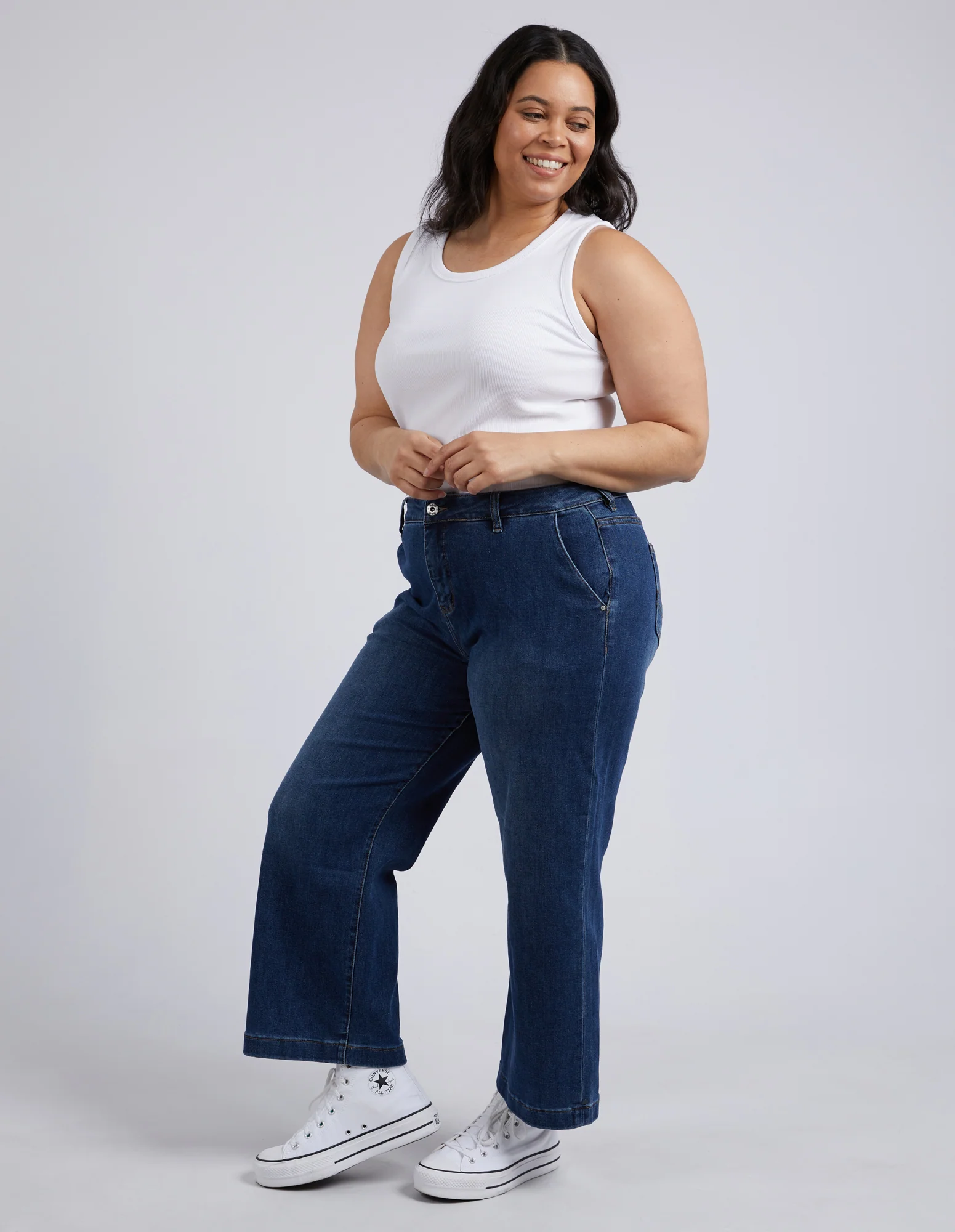 Rib Crew Tank White - Image 9