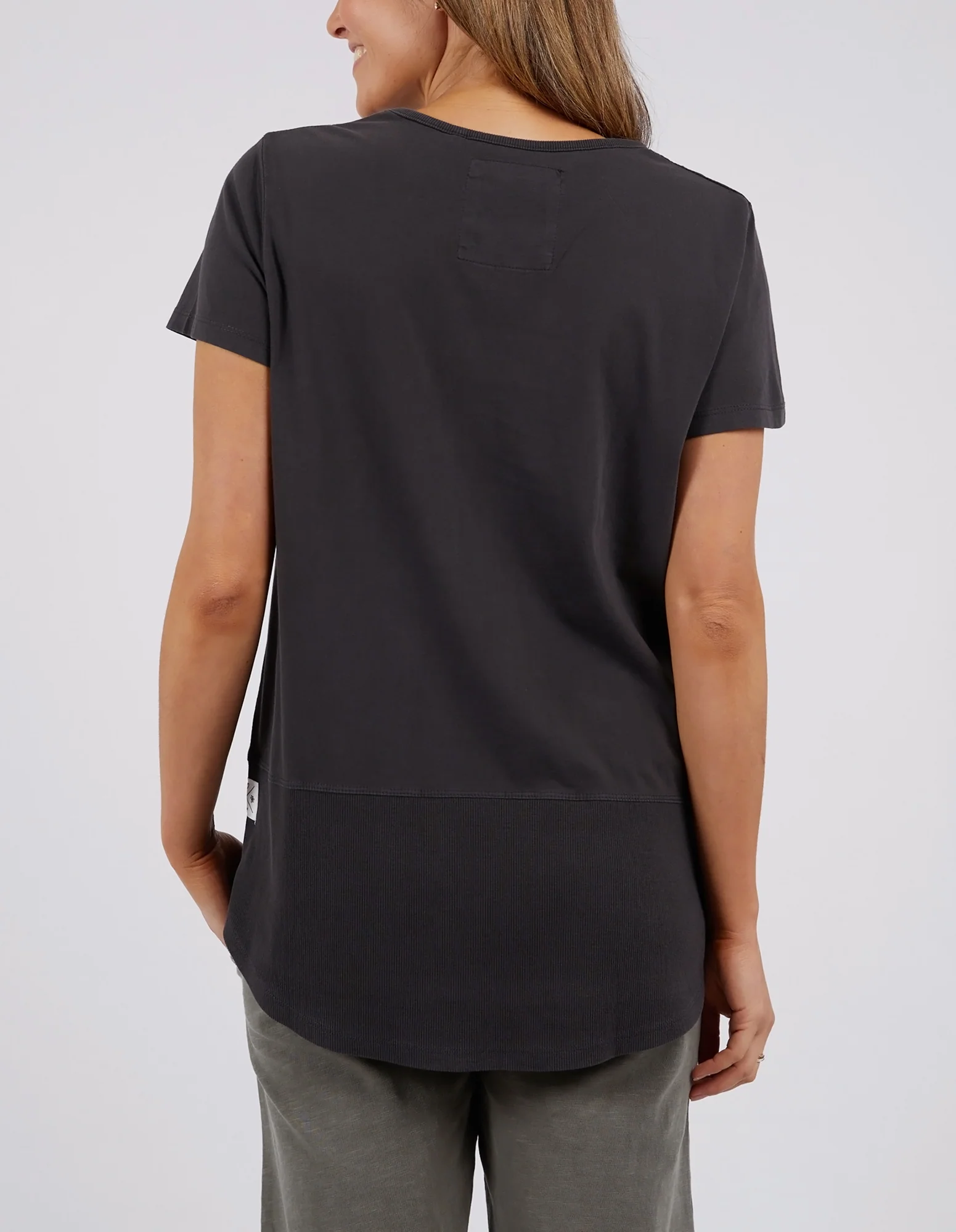 Rib Short Sleeve Tee Washed Black - Image 3
