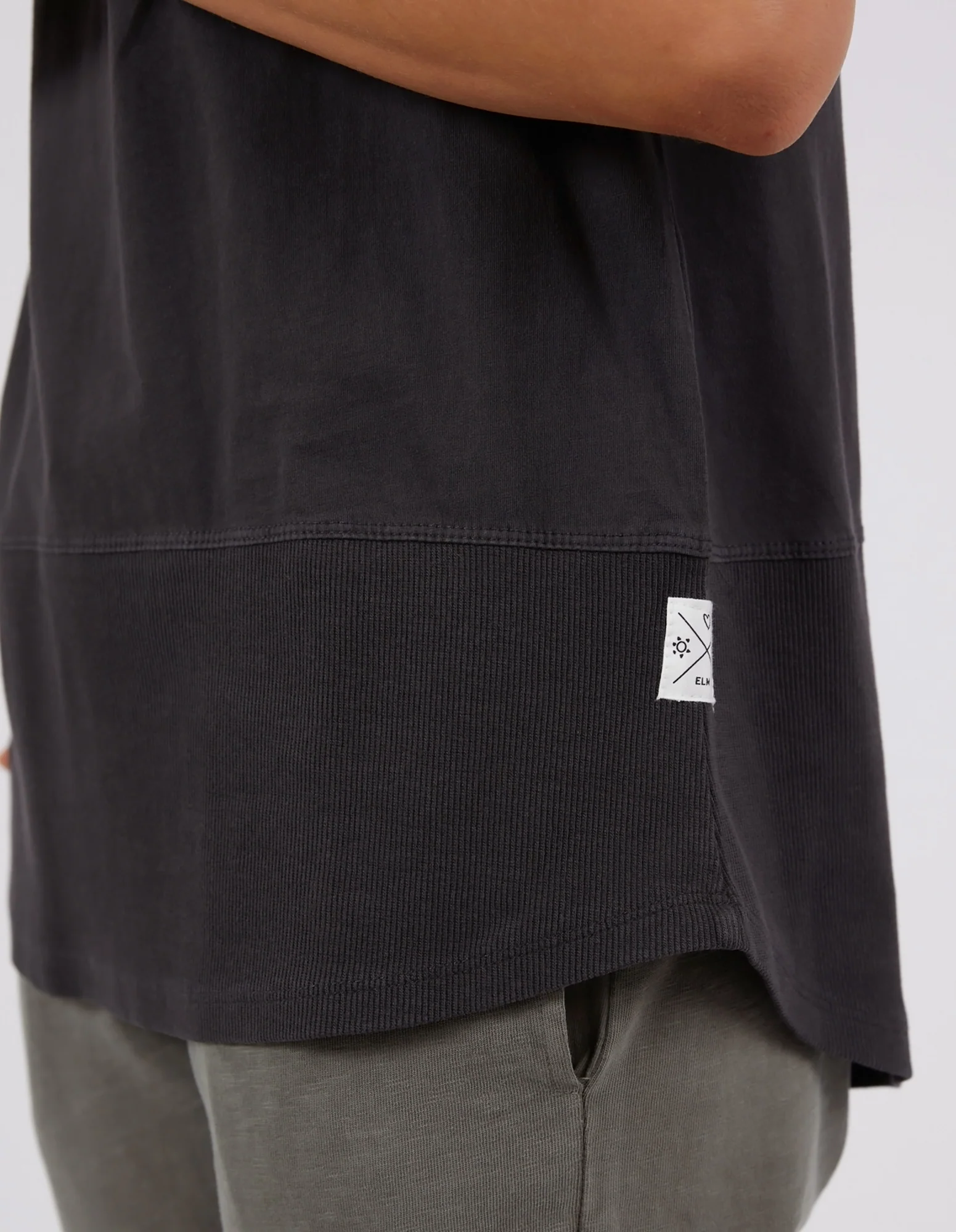 Rib Short Sleeve Tee Washed Black - Image 5