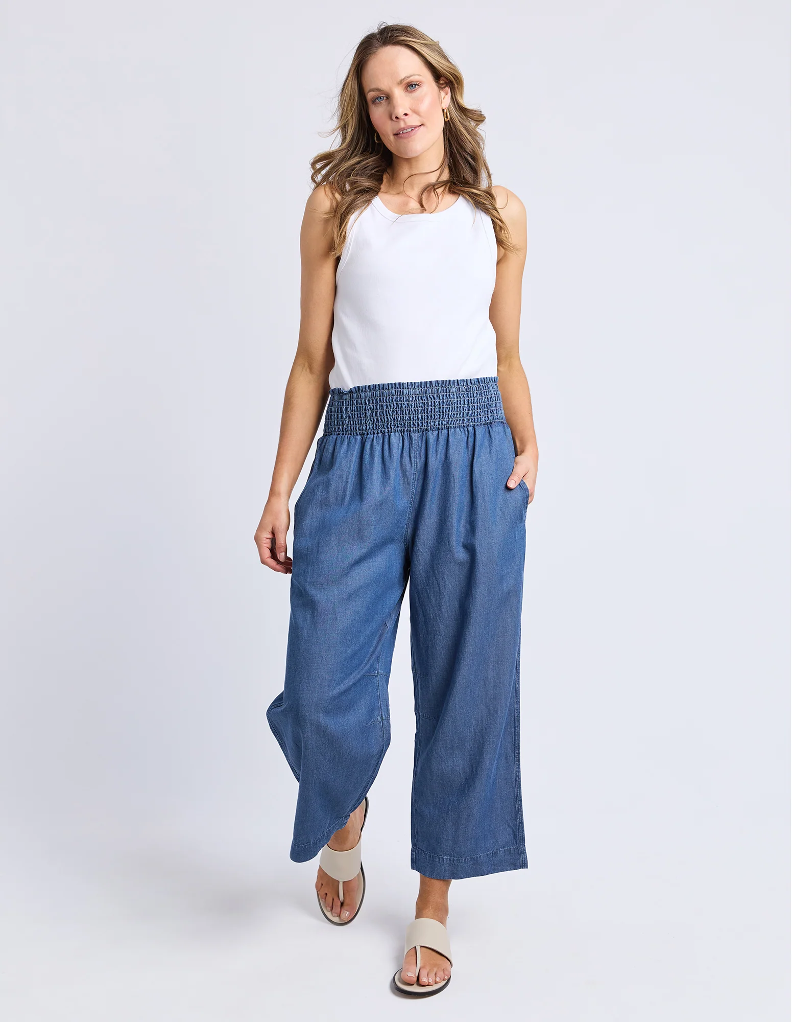 Riley Lyocel Pant Blue - Image 2