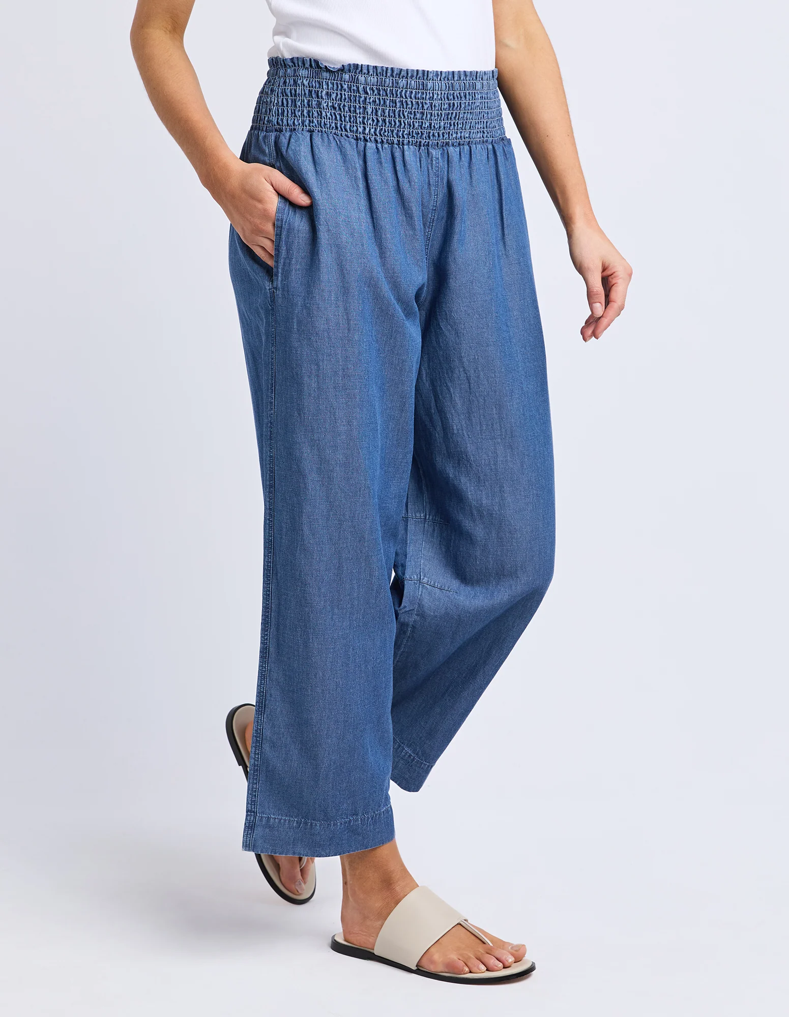 Riley Lyocel Pant Blue - Image 4