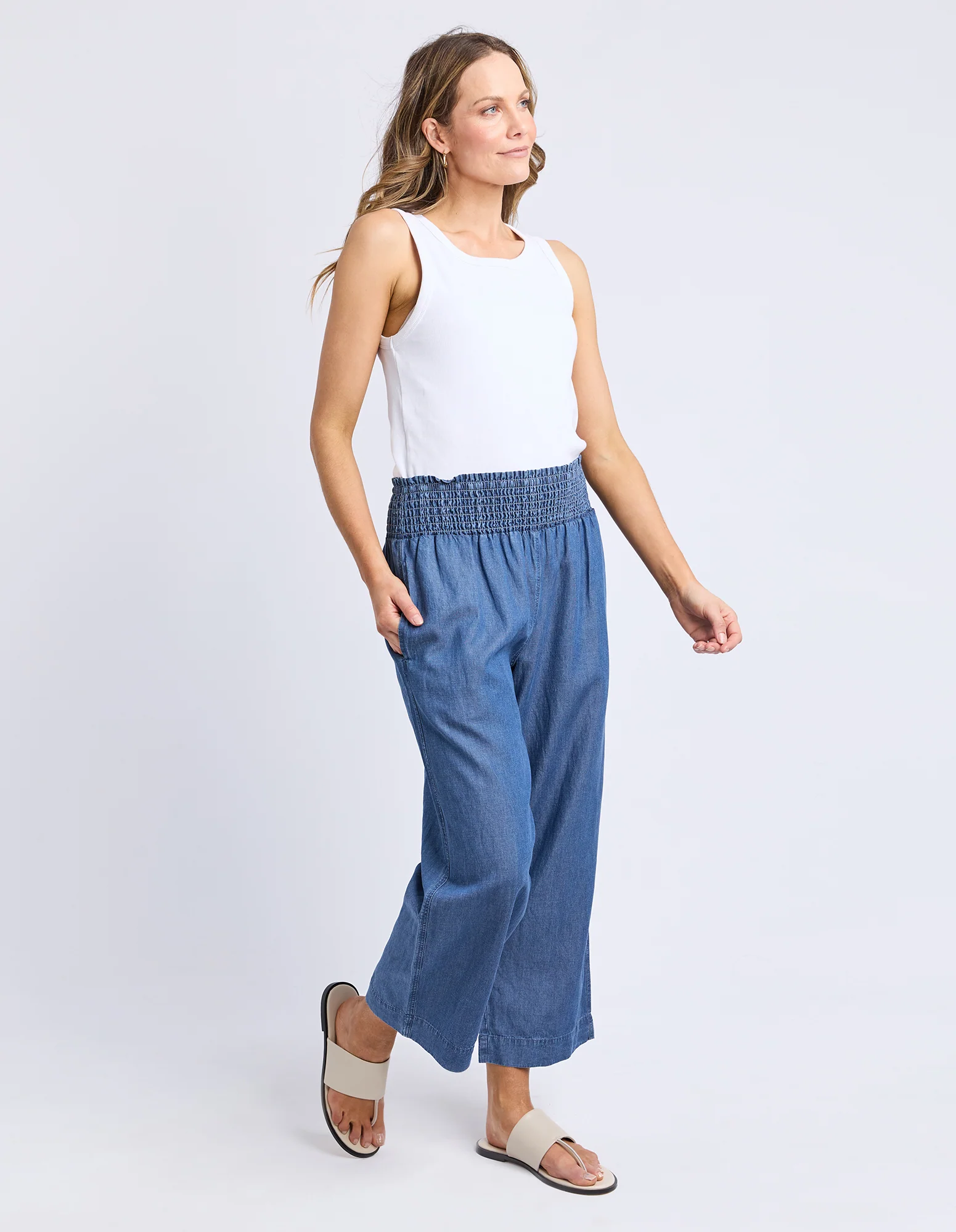 Riley Lyocel Pant Blue - Image 6