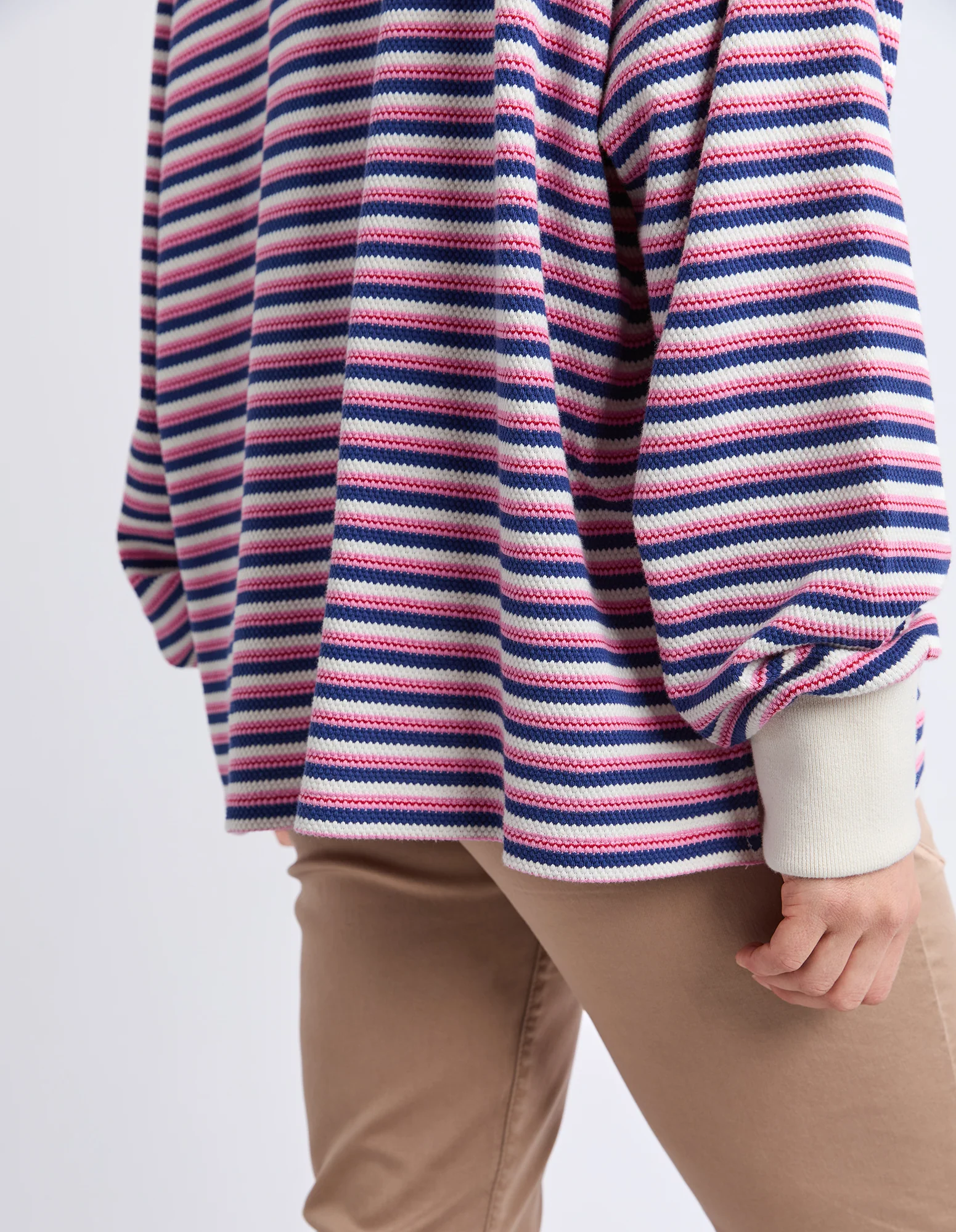 Riviera Polo Sweater Navy & Red Stripe - Image 5