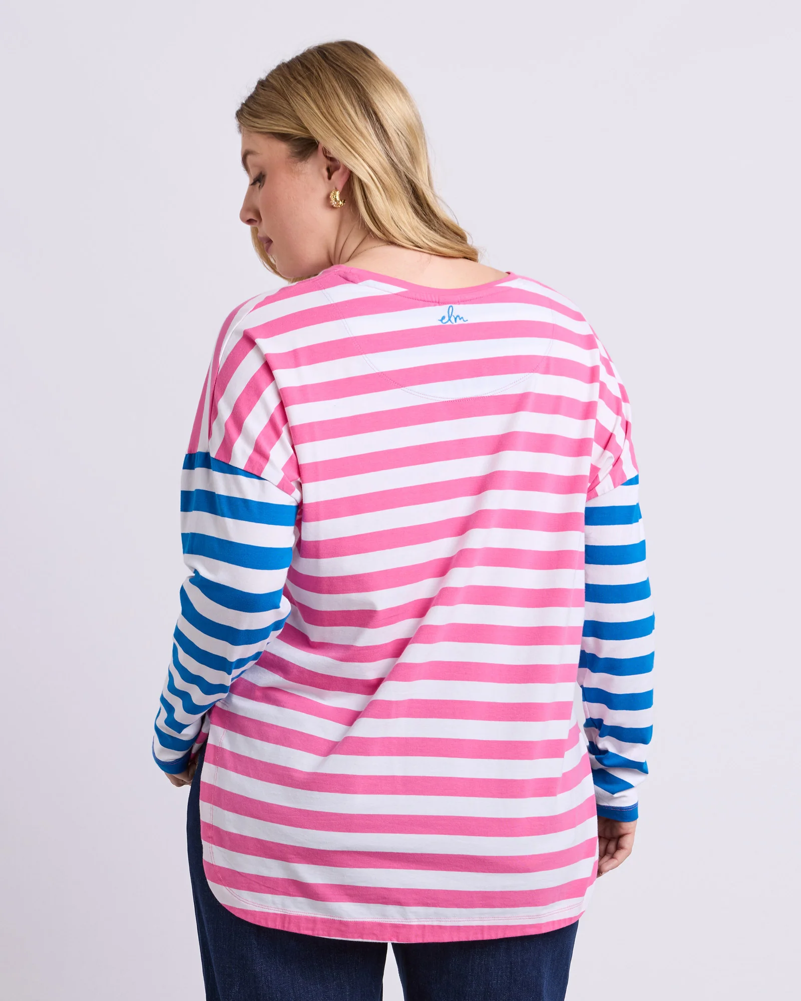 Rouge Stripe Long Sleeve Tee Pink & White Stripe - Image 4