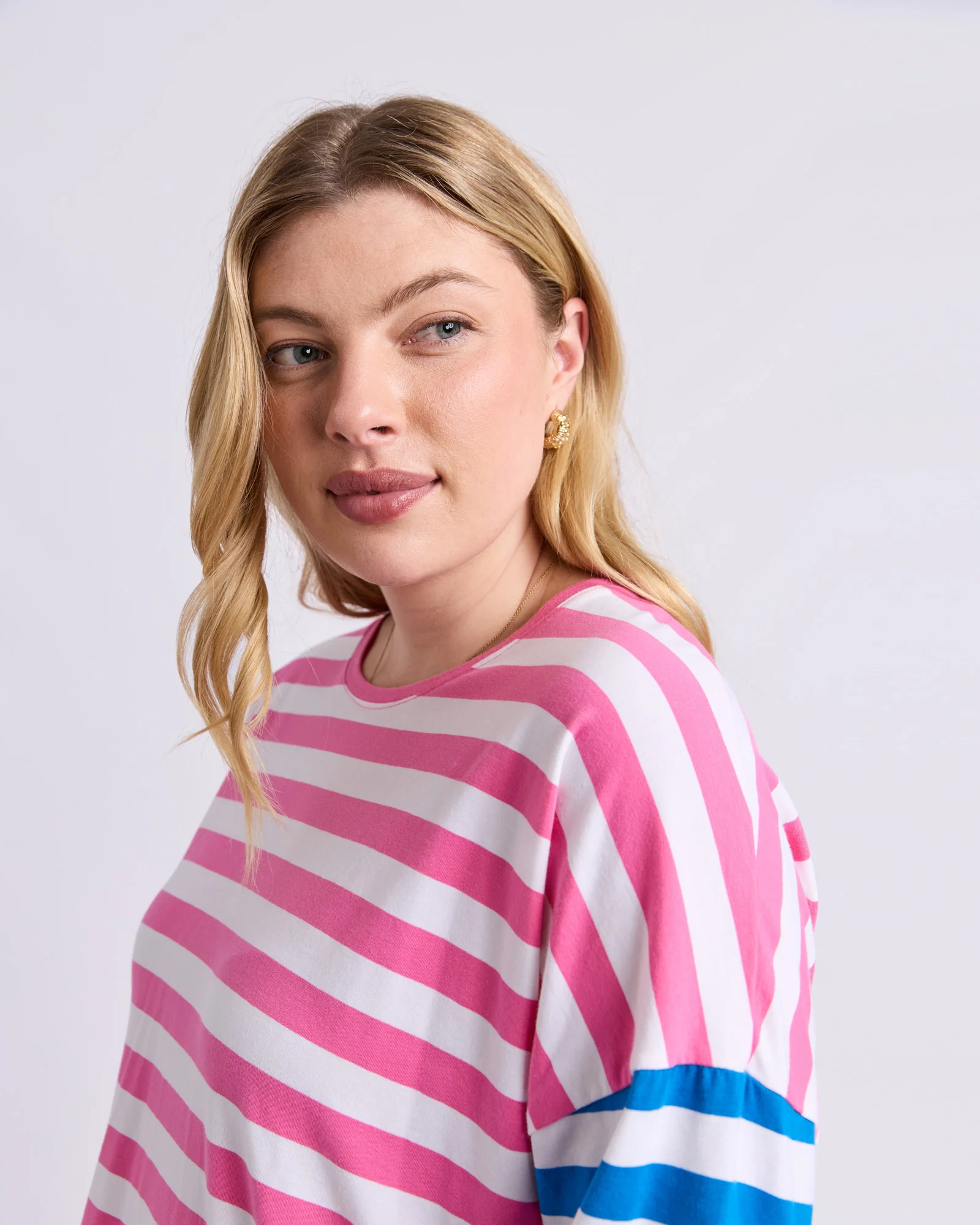 Rouge Stripe Long Sleeve Tee Pink & White Stripe - Image 6