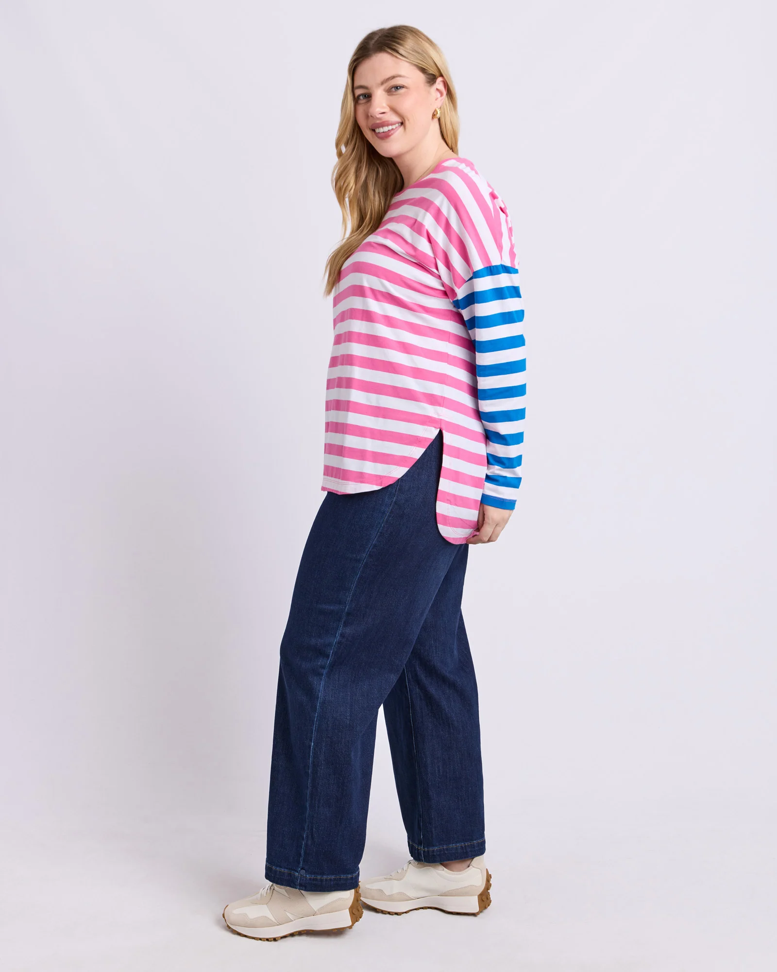 Rouge Stripe Long Sleeve Tee Pink & White Stripe - Image 7